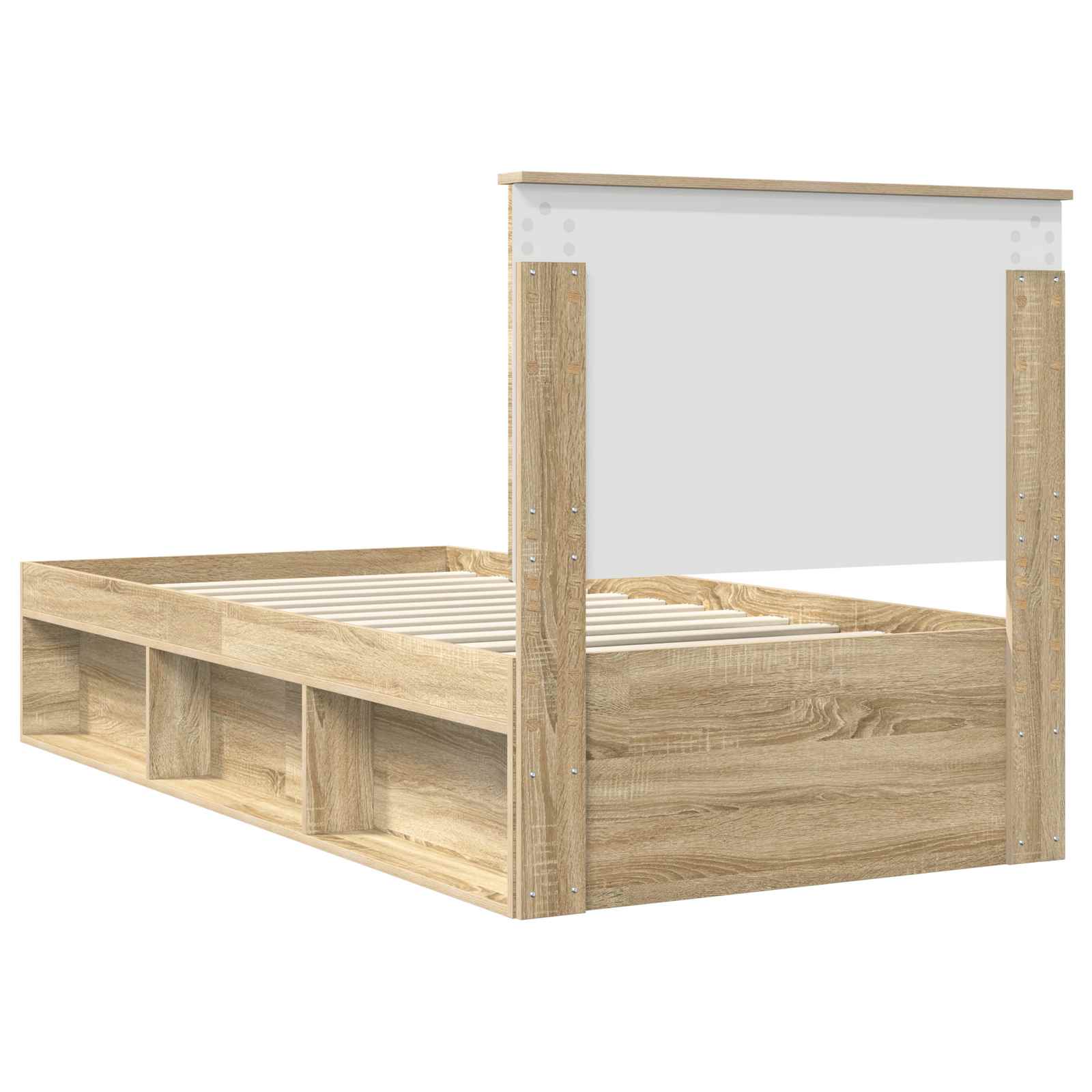 Cadre de lit Chêne Sonoma 90 x 200 cm Bois de pin massif - XIOS