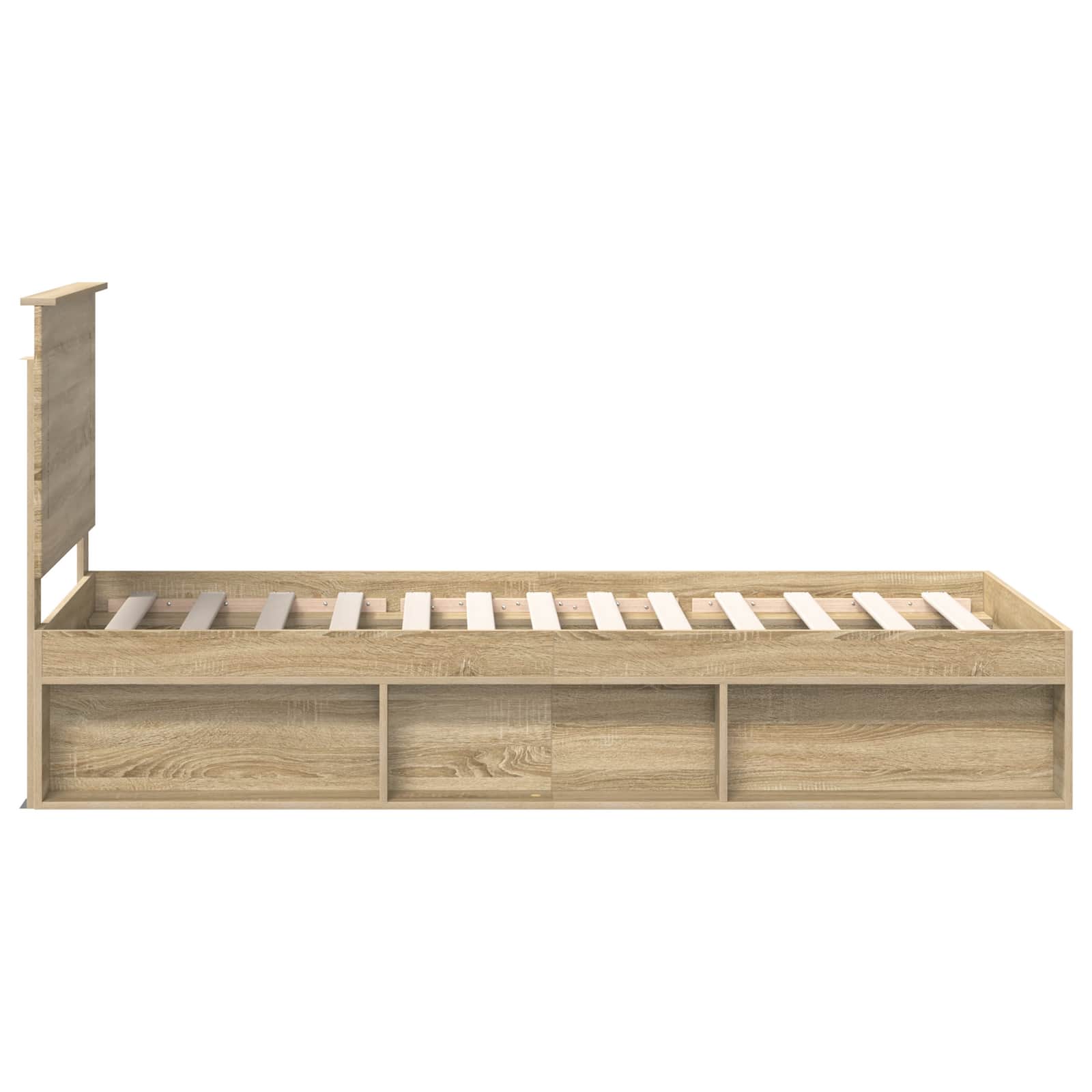 Cadre de lit Chêne Sonoma 90 x 200 cm Bois de pin massif - XIOS