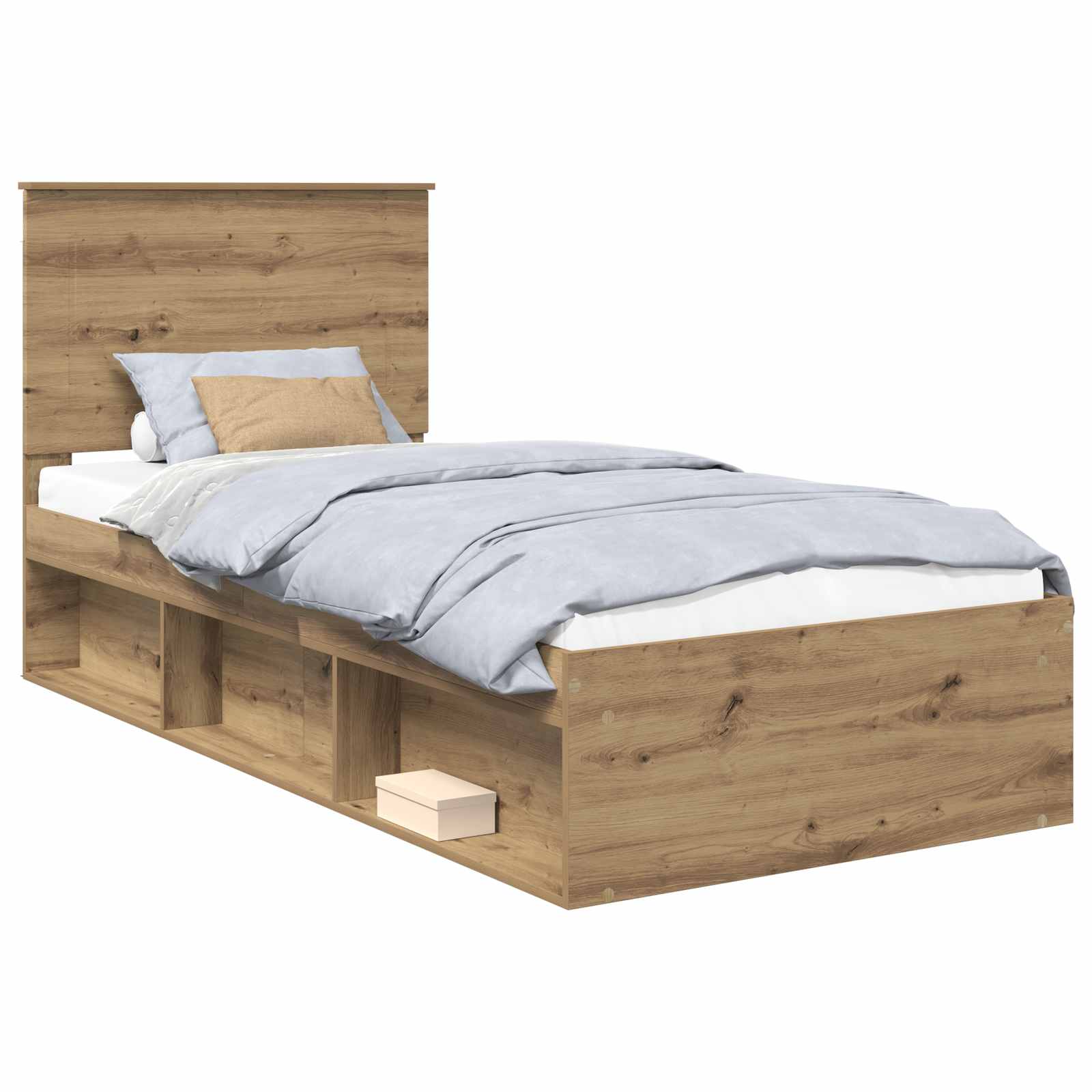Cadre de lit Chêne artisan 90 x 200 cm Bois de pin massif - XIOS