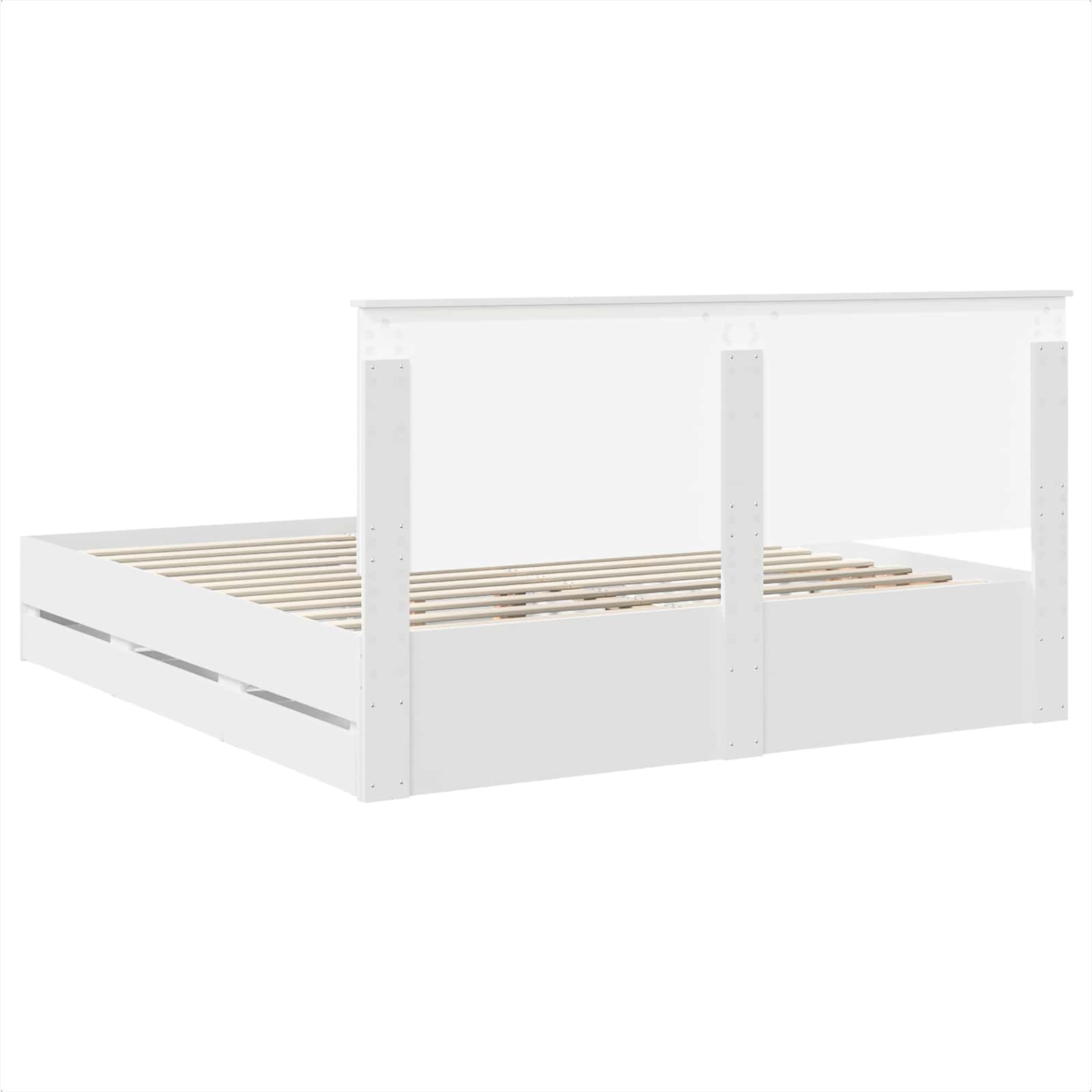 Cadre de lit avec tiroir Blanc 200 x 200 cm Bois Ingénierie - XIOS