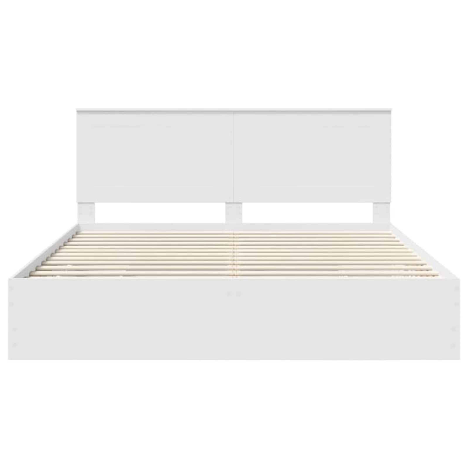 Cadre de lit avec tiroir Blanc 200 x 200 cm Bois Ingénierie - XIOS