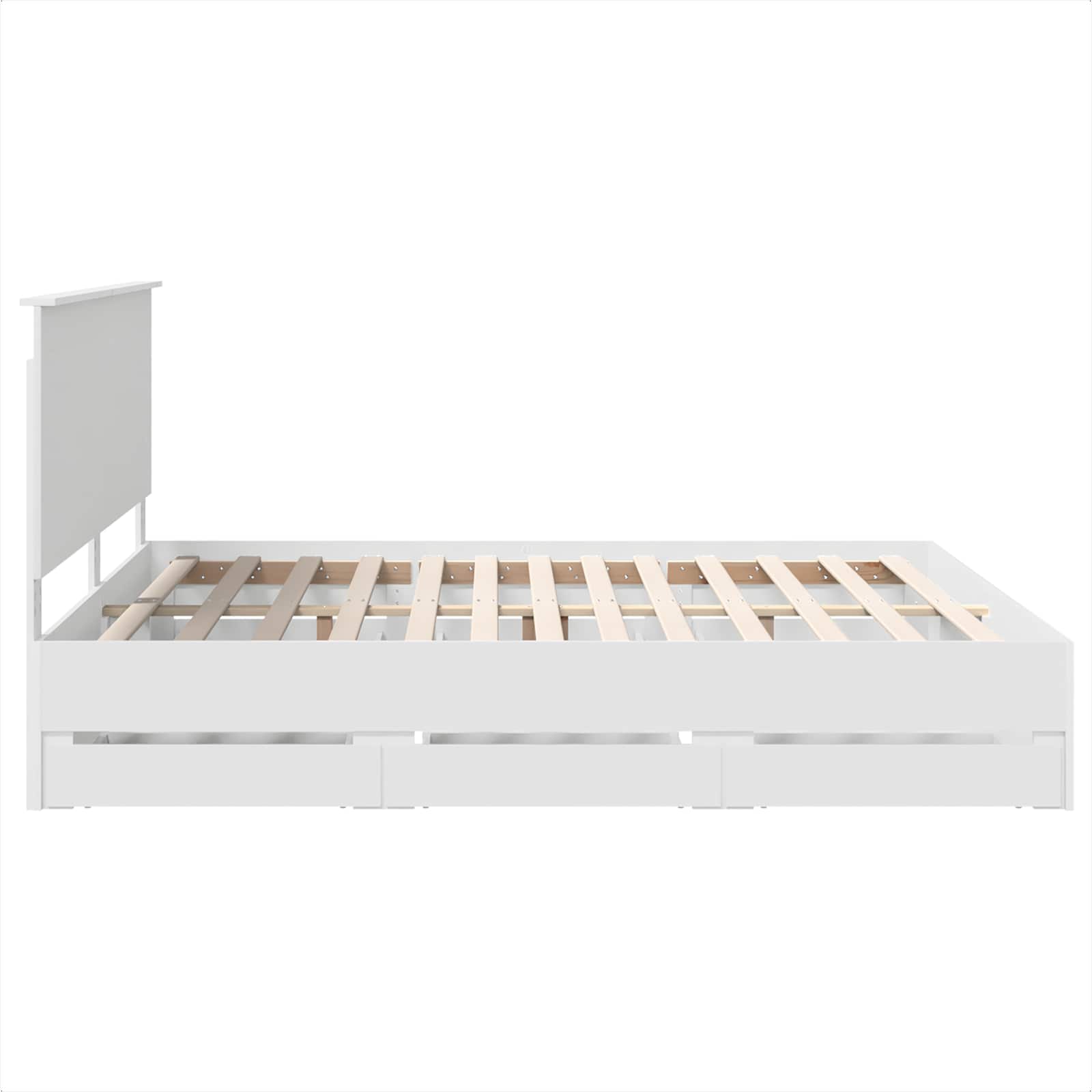 Cadre de lit avec tiroir Blanc 200 x 200 cm Bois Ingénierie - XIOS