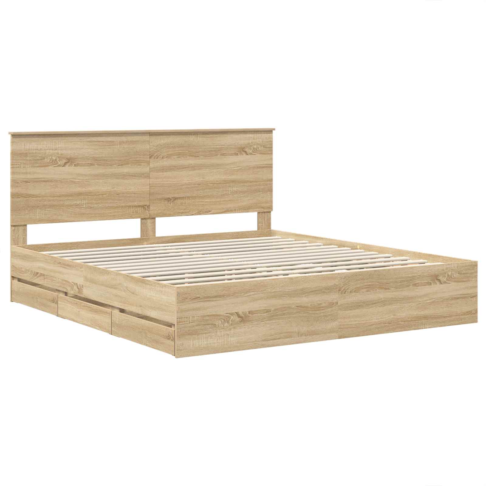 Cadre de lit Chêne Sonoma 200 x 200 cm Bois Ingénierie - XIOS