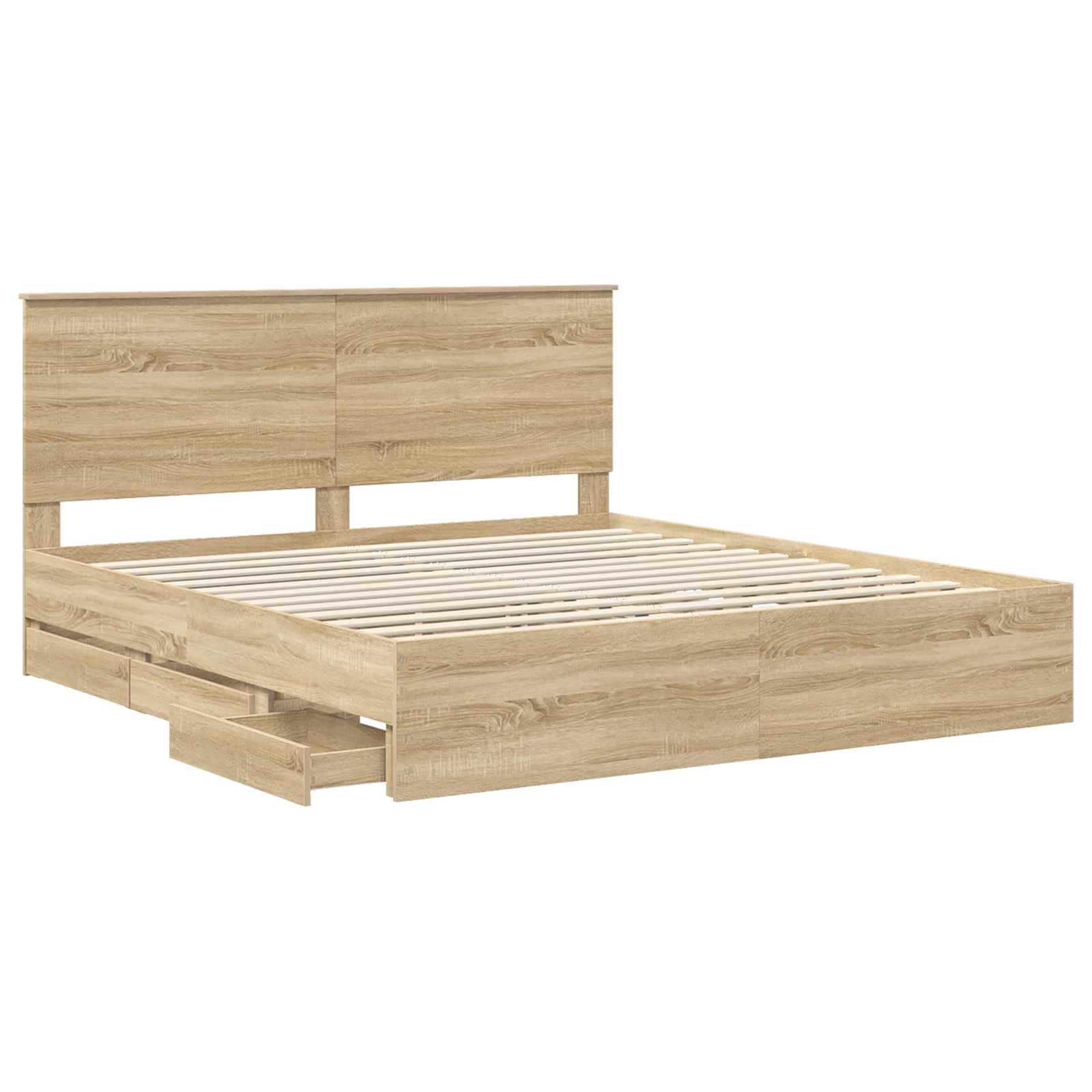 Cadre de lit Chêne Sonoma 200 x 200 cm Bois Ingénierie - XIOS