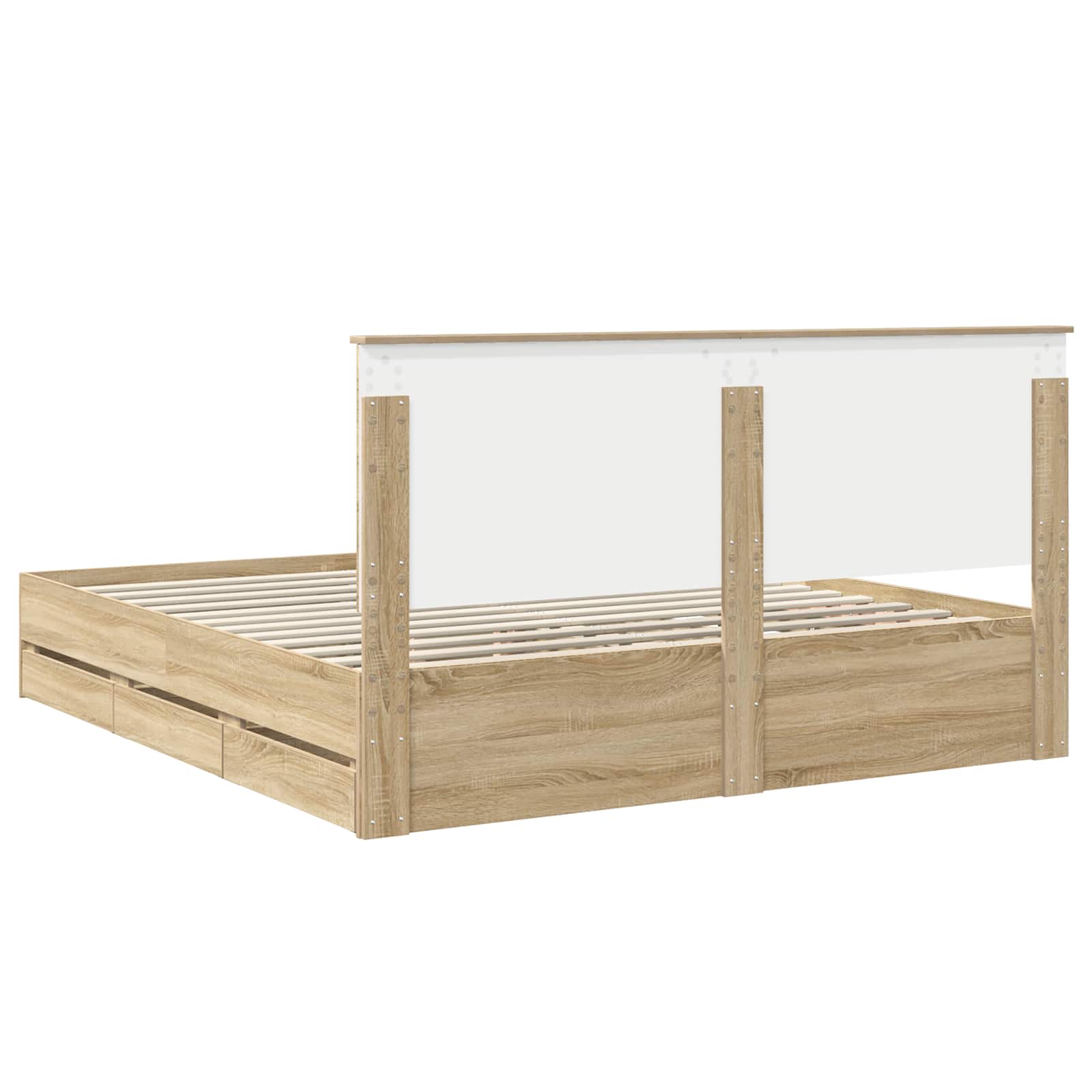Cadre de lit Chêne Sonoma 200 x 200 cm Bois Ingénierie - XIOS