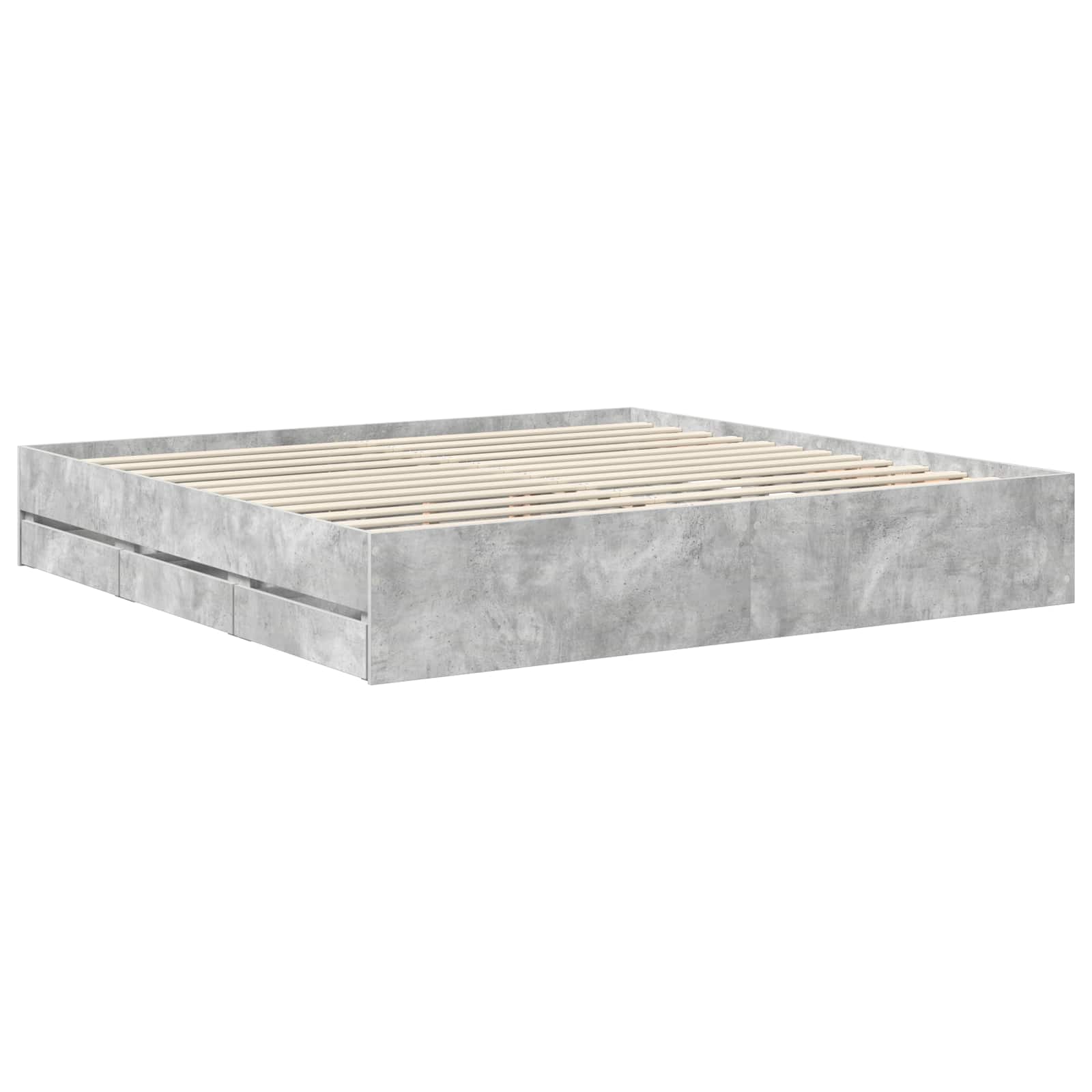 Cadre de lit Gris béton 200 x 200 cm Bois Ingénierie - XIOS