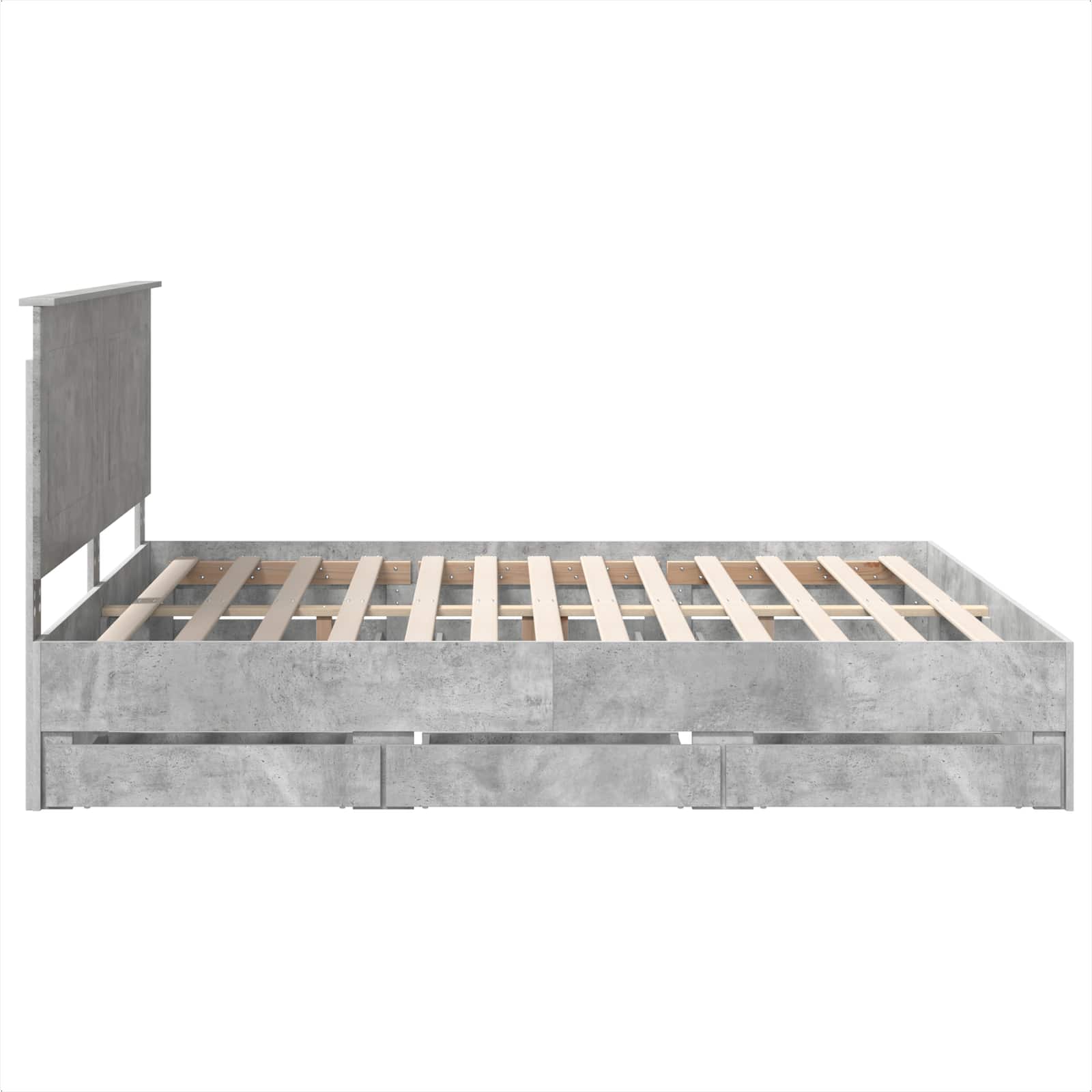 Cadre de lit Gris béton 200 x 200 cm Bois Ingénierie - XIOS