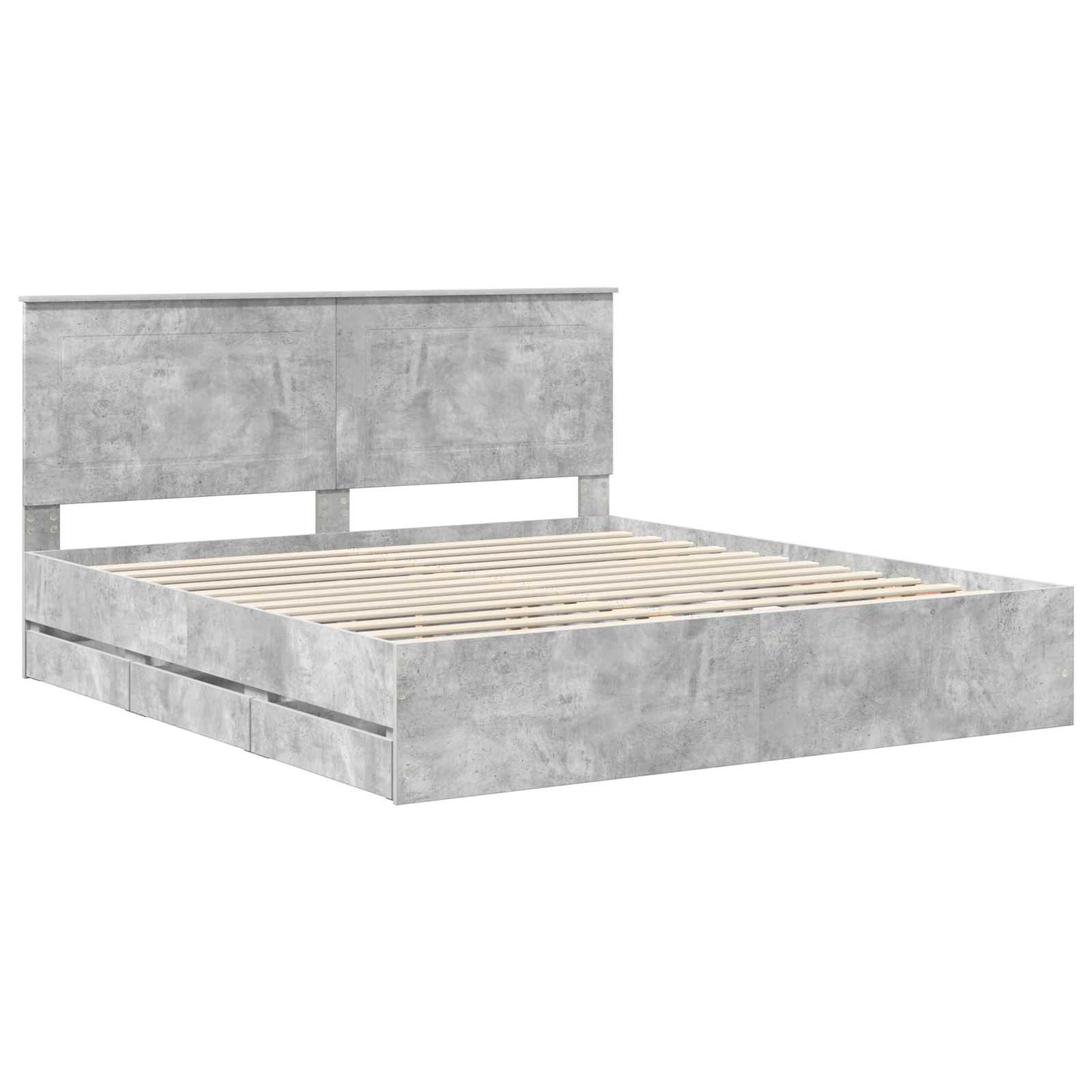Cadre de lit Gris béton 180 x 200 cm Bois Ingénierie - XIOS