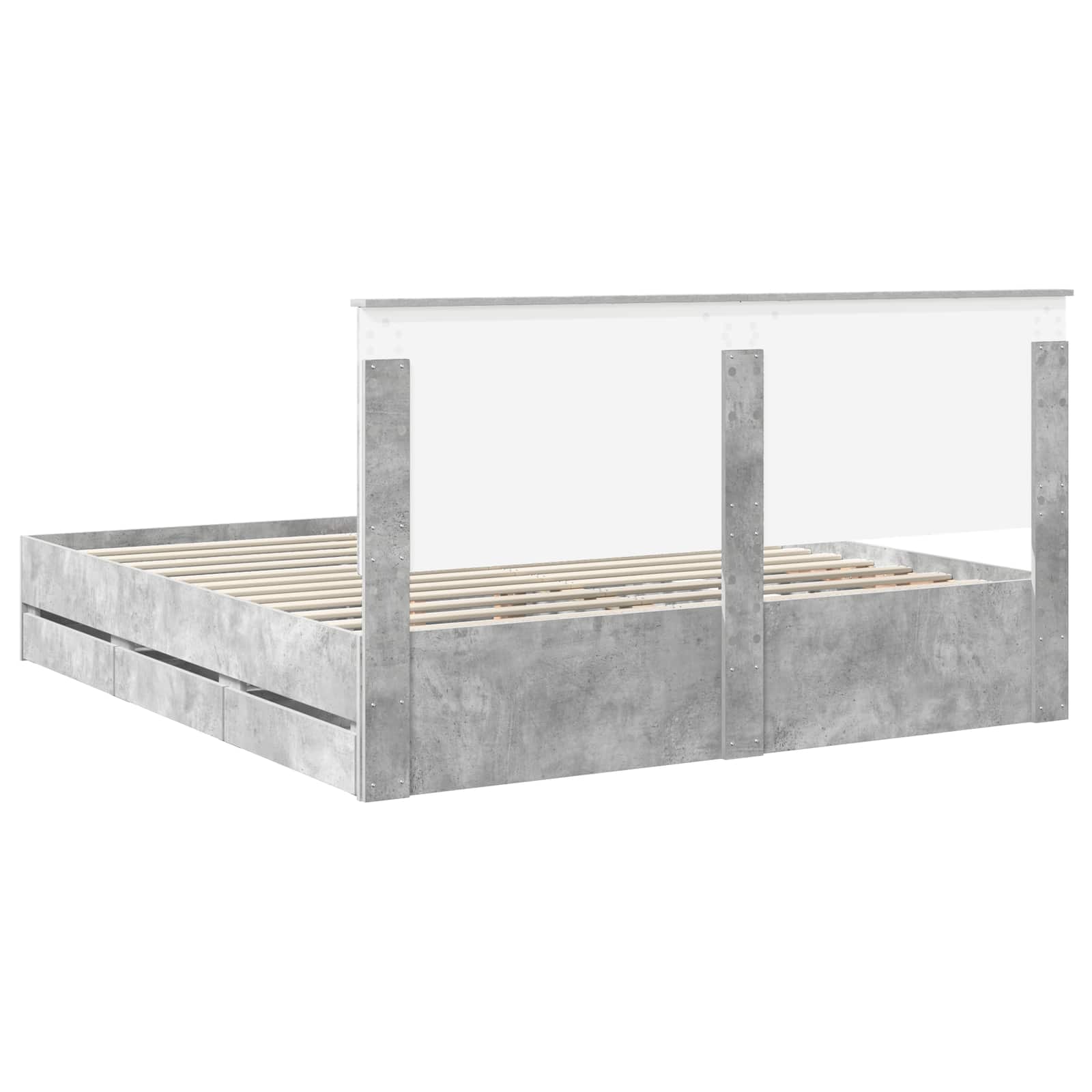 Cadre de lit Gris béton 180 x 200 cm Bois Ingénierie - XIOS