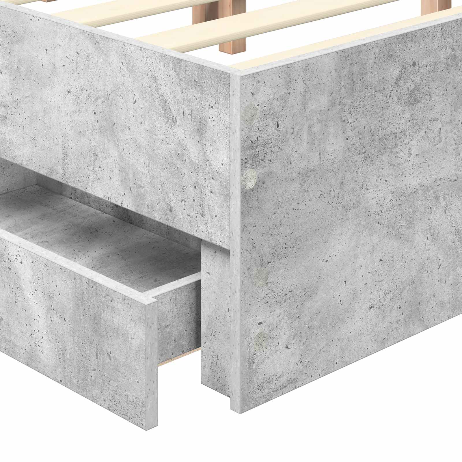 Cadre de lit Gris béton 150 x 200 cm Bois Ingénierie - XIOS