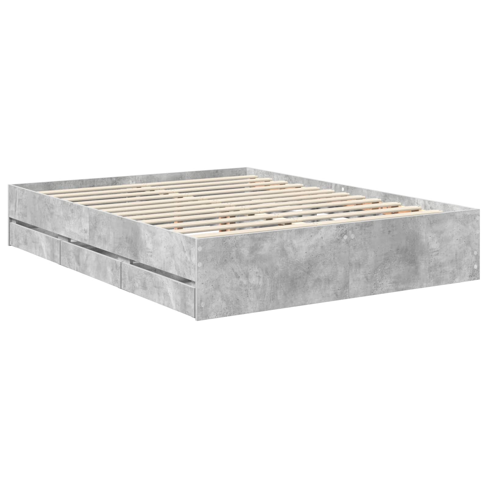 Cadre de lit Gris béton 150 x 200 cm Bois Ingénierie - XIOS