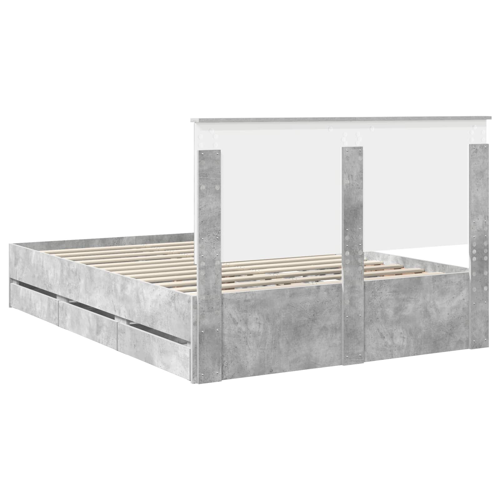 Cadre de lit Gris béton 150 x 200 cm Bois Ingénierie - XIOS