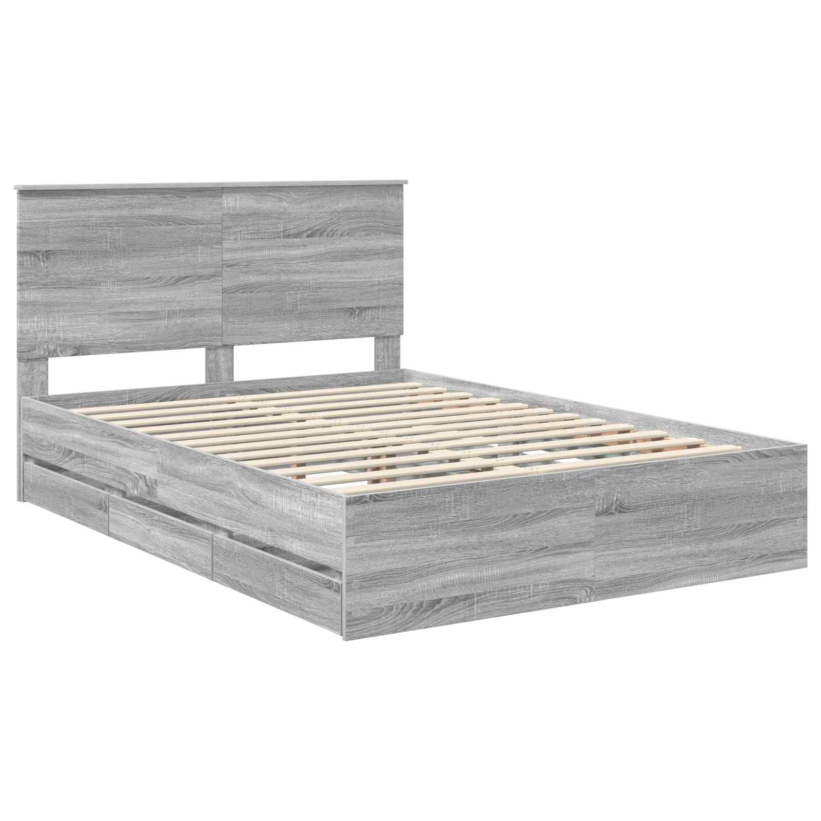 Cadre de lit Gris Sonoma 150 x 200 cm Bois Ingénierie - XIOS