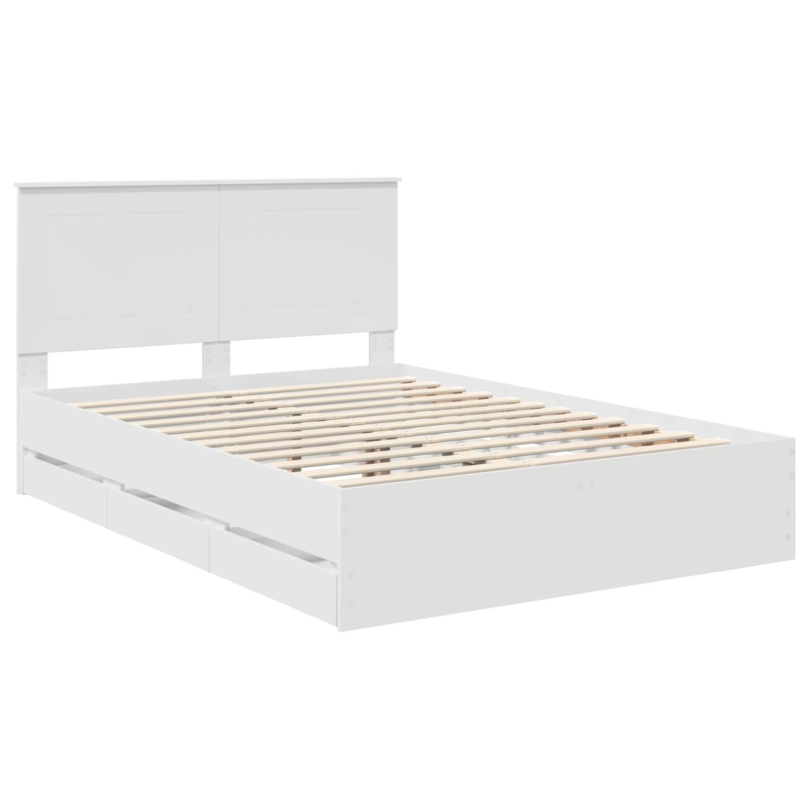Cadre de lit avec tiroir Blanc 140 x 190 cm Bois Ingénierie - XIOS
