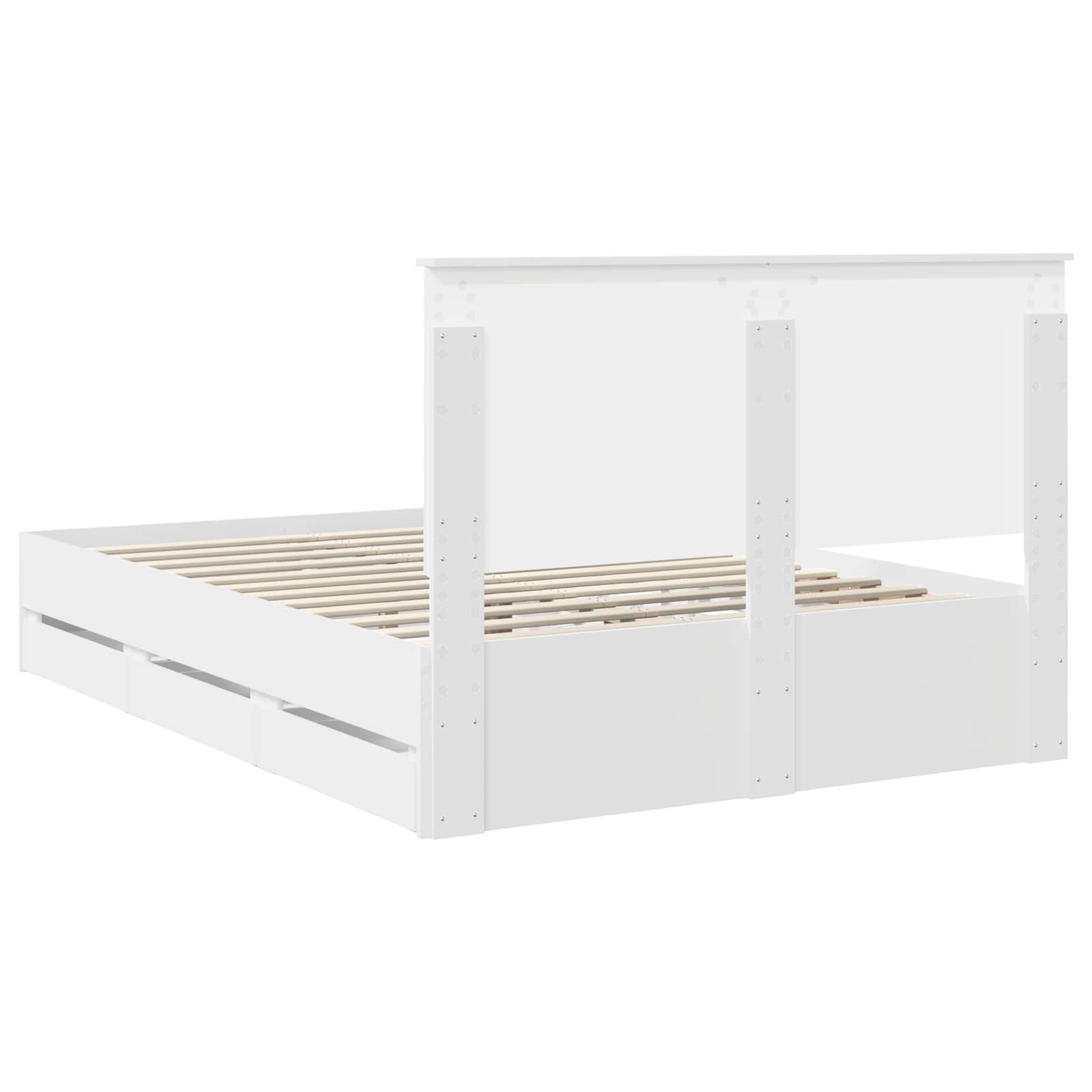 Cadre de lit avec tiroir Blanc 140 x 190 cm Bois Ingénierie - XIOS