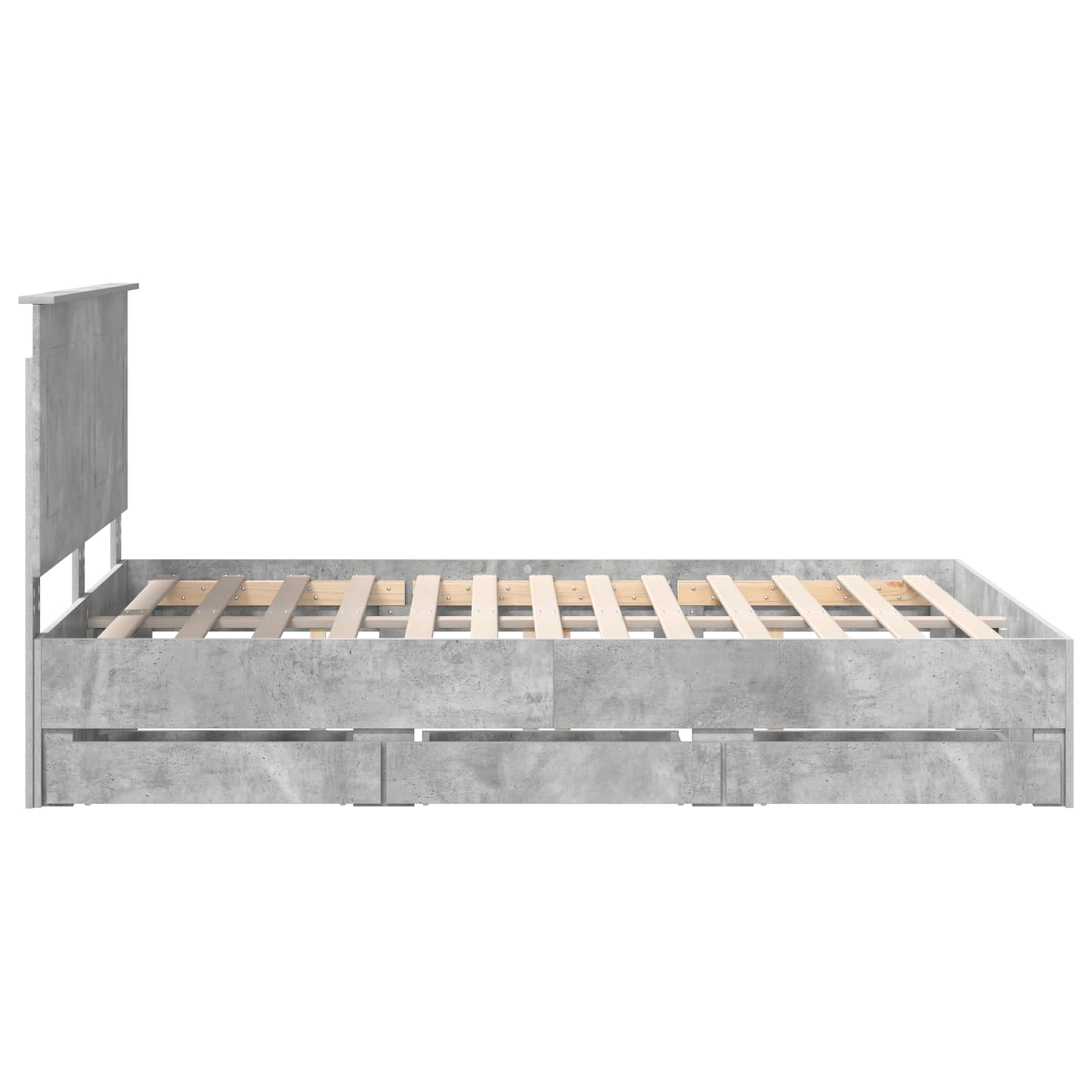 Cadre de lit Gris béton 140 x 190 cm Bois Ingénierie - XIOS