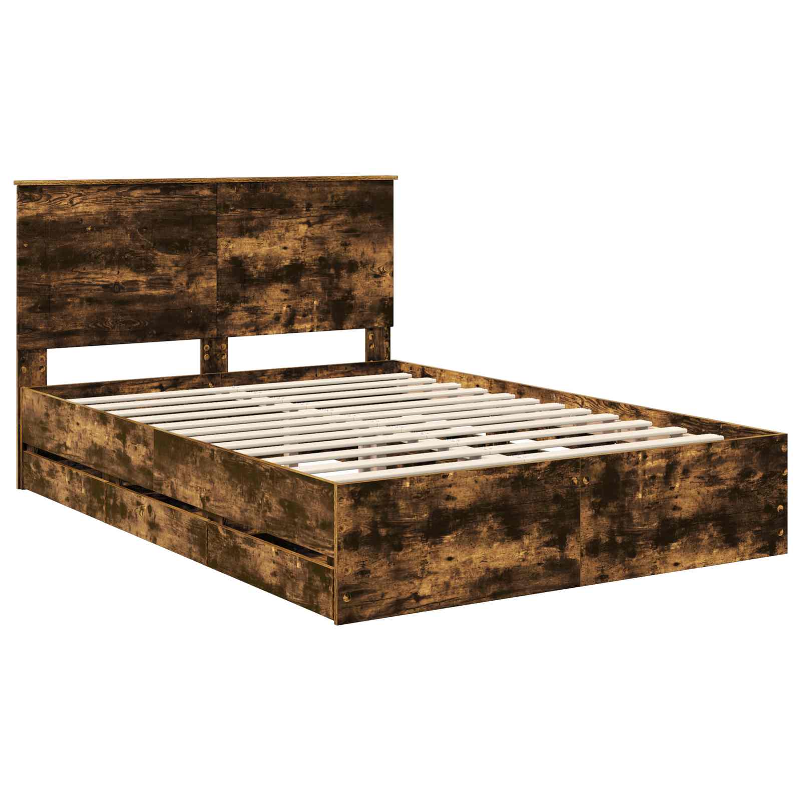 Cadre de lit Chêne fumé 140 x 190 cm Bois Ingénierie - XIOS