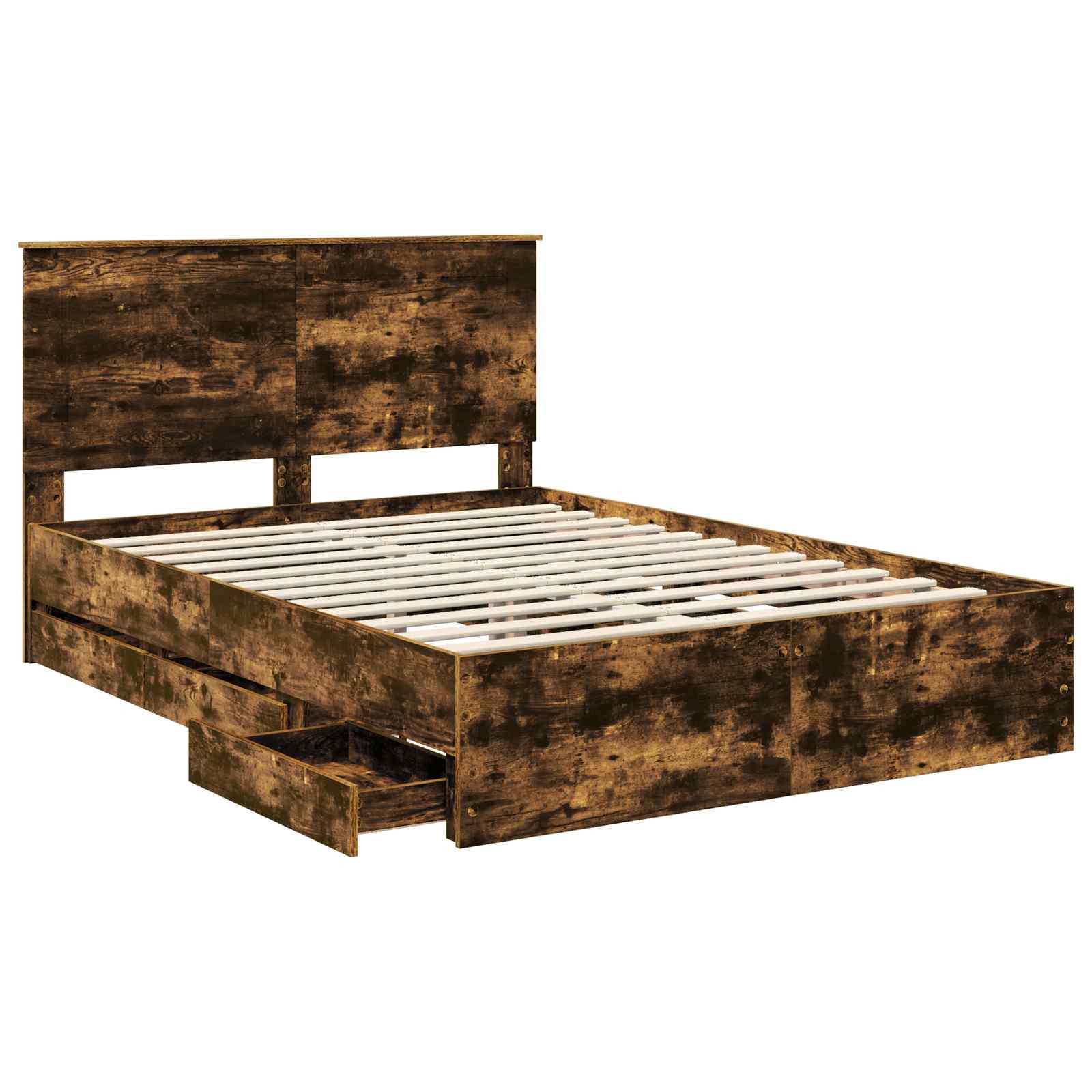 Cadre de lit Chêne fumé 140 x 190 cm Bois Ingénierie - XIOS
