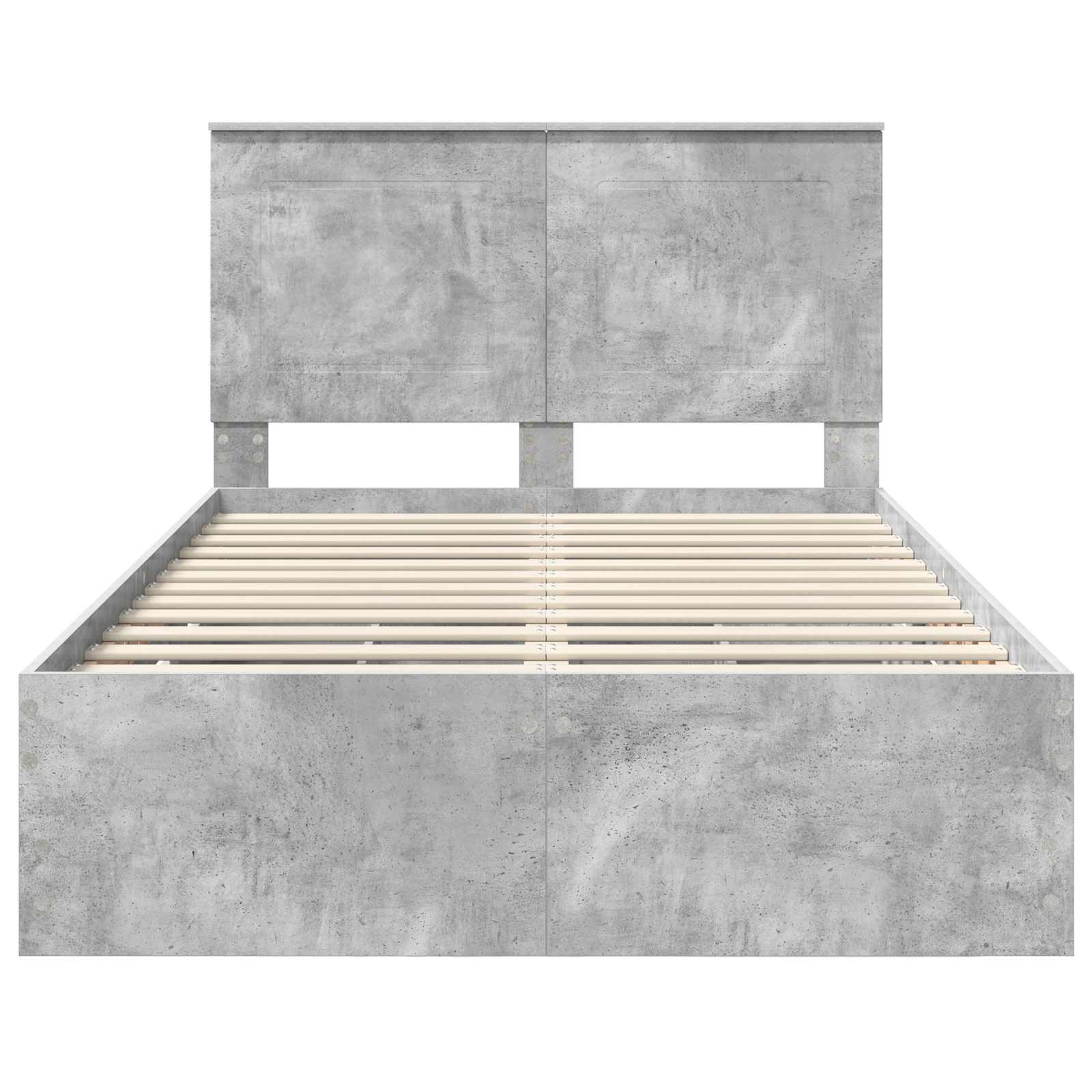 Cadre de lit Gris béton 135 x 190 cm Bois Ingénierie - XIOS