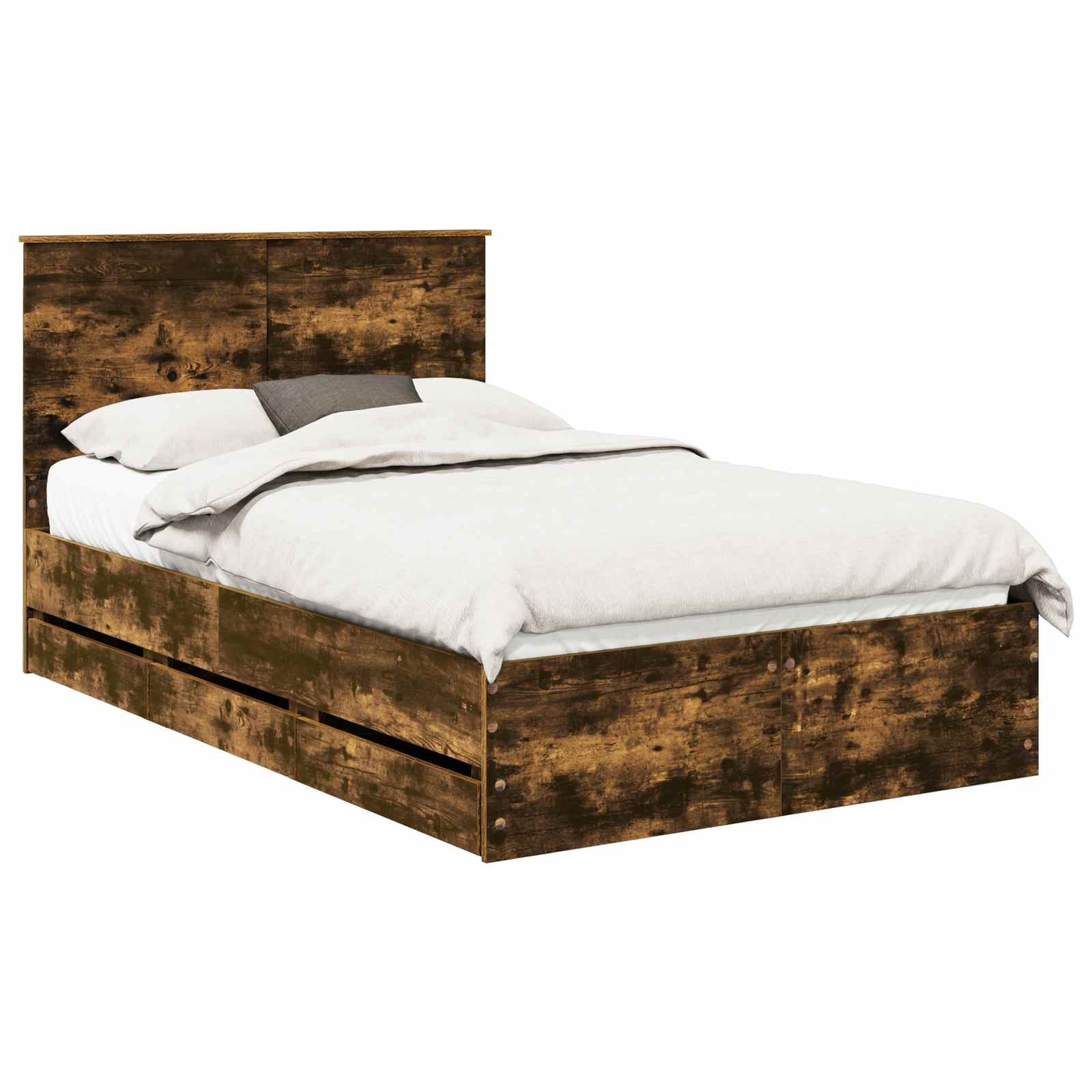 Cadre de lit Chêne fumé 120 x 190 cm Bois Ingénierie - XIOS