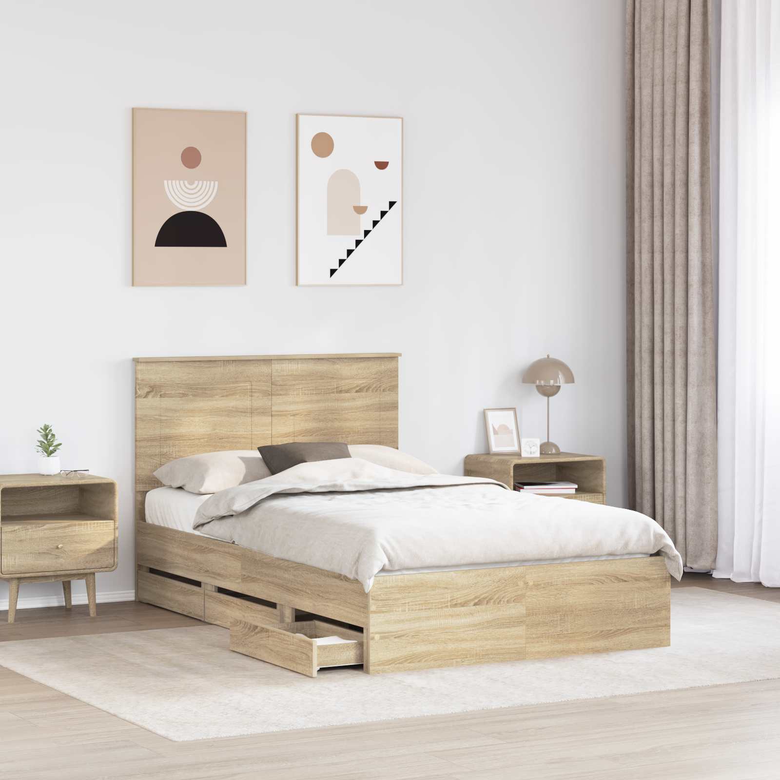 Cadre de lit Chêne Sonoma 120 x 200 cm Bois Ingénierie - XIOS