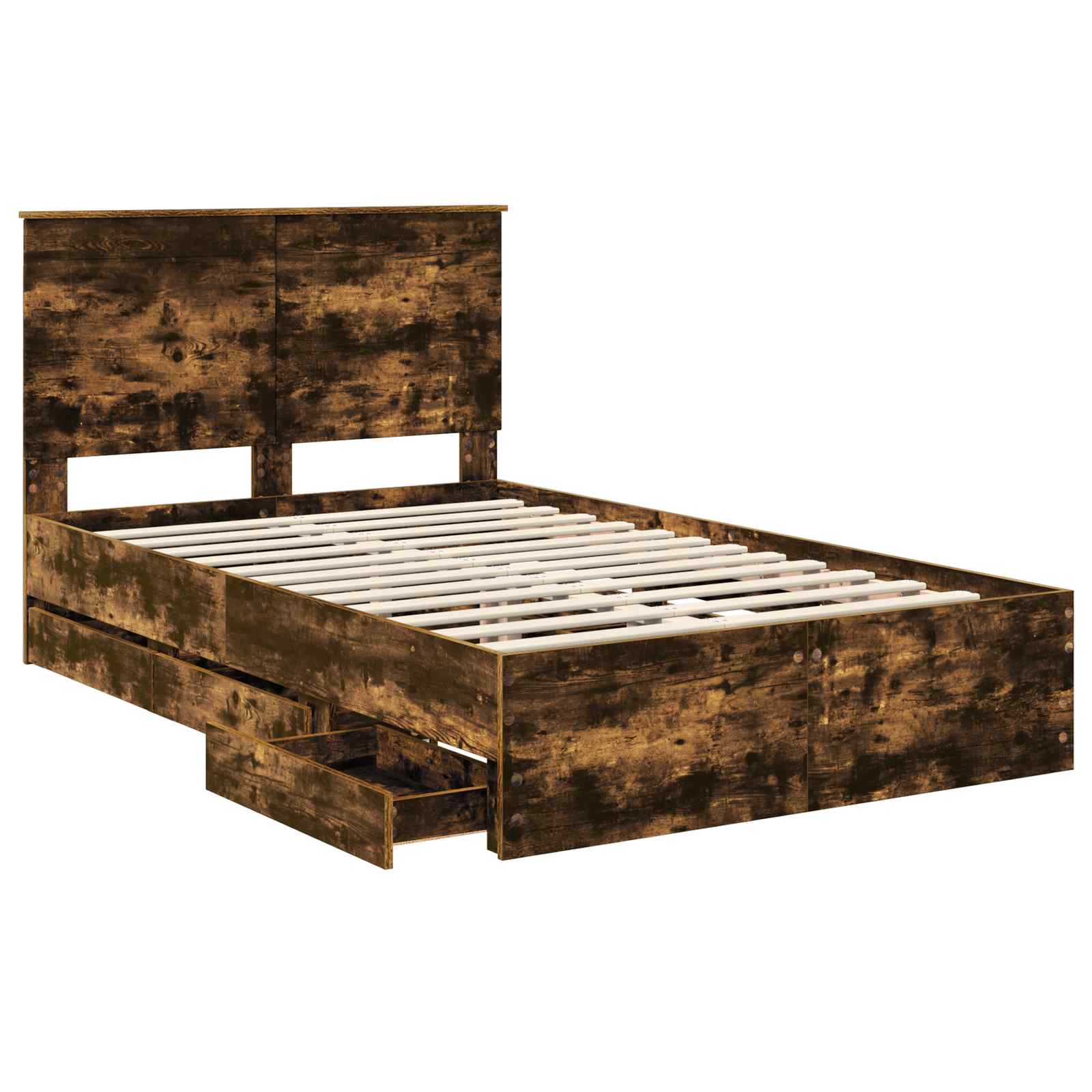 Cadre de lit Chêne fumé 120 x 200 cm Bois Ingénierie - XIOS