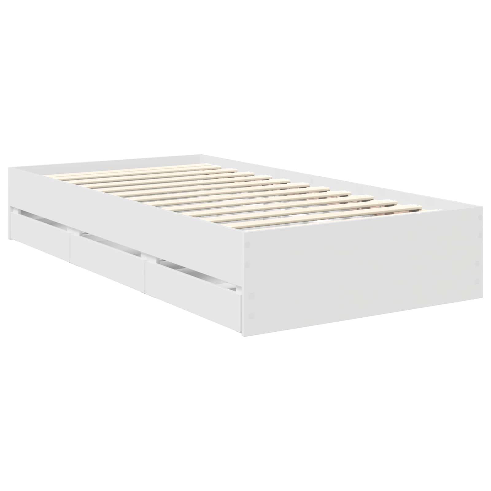 Cadre de lit avec tiroir Blanc 100 x 200 cm Bois Ingénierie - XIOS