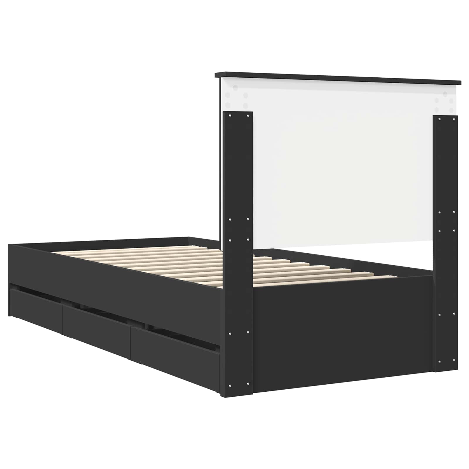 Cadre de lit avec tiroir Noir 100 x 200 cm Bois Ingénierie - XIOS