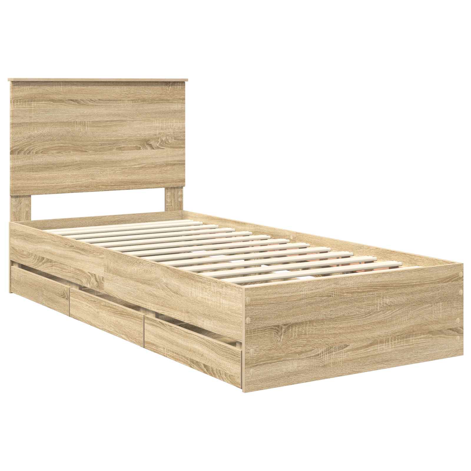 Cadre de lit Chêne Sonoma 100 x 200 cm Bois Ingénierie - XIOS
