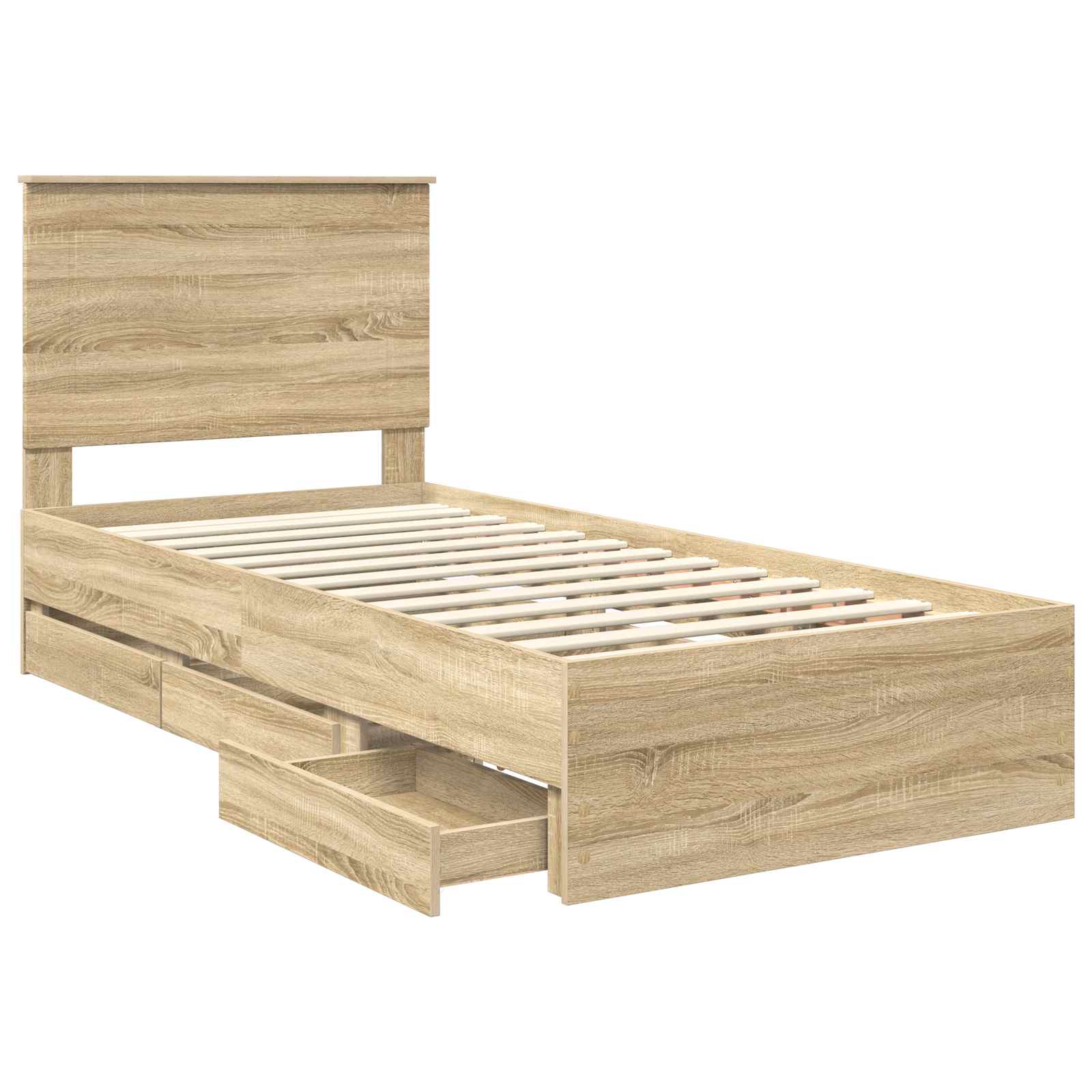 Cadre de lit Chêne Sonoma 100 x 200 cm Bois Ingénierie - XIOS