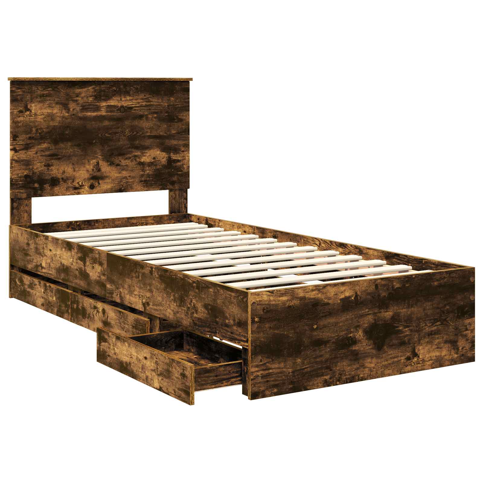 Cadre de lit Chêne fumé 100 x 200 cm Bois Ingénierie - XIOS