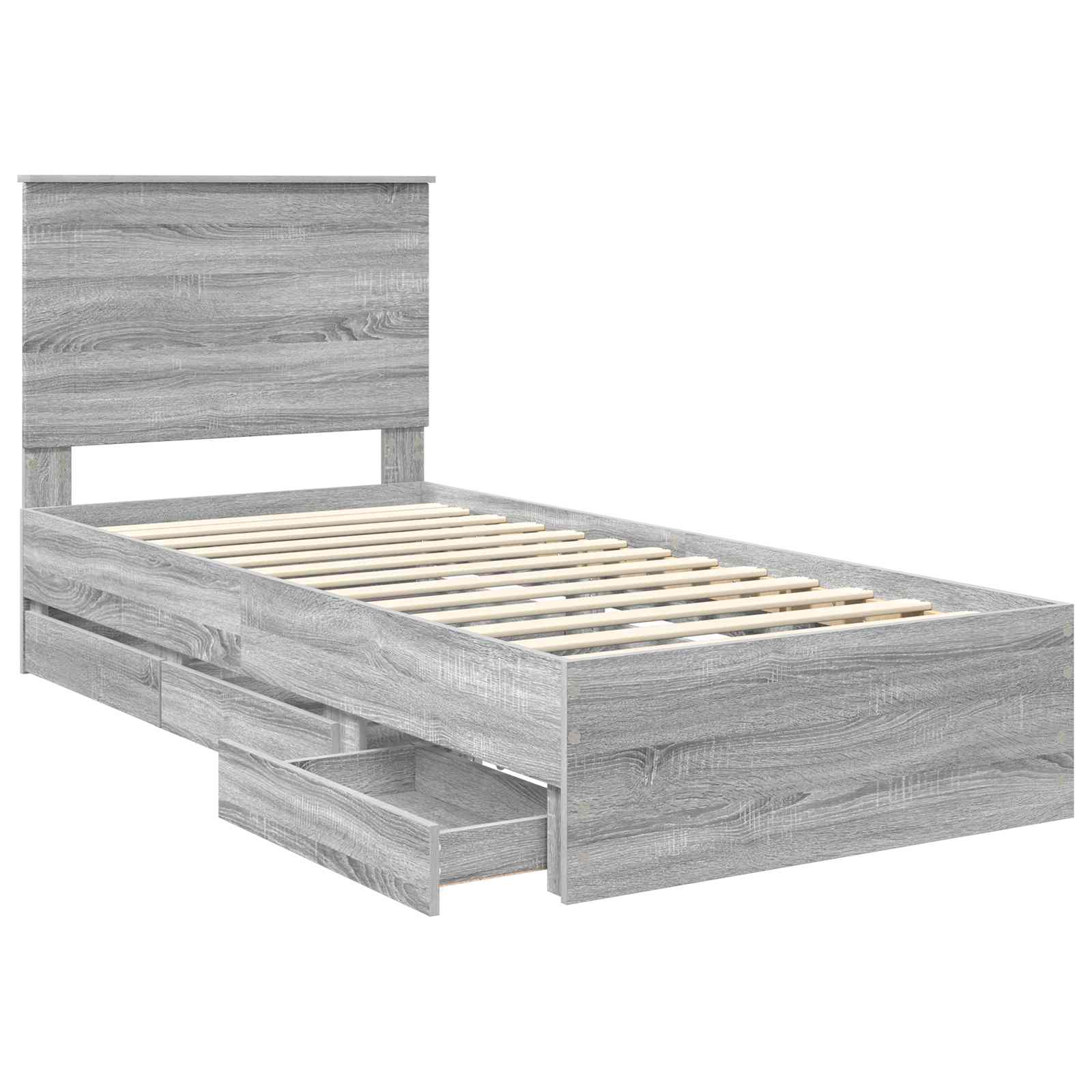 Cadre de lit Gris Sonoma 90 x 190 cm Bois Ingénierie - XIOS