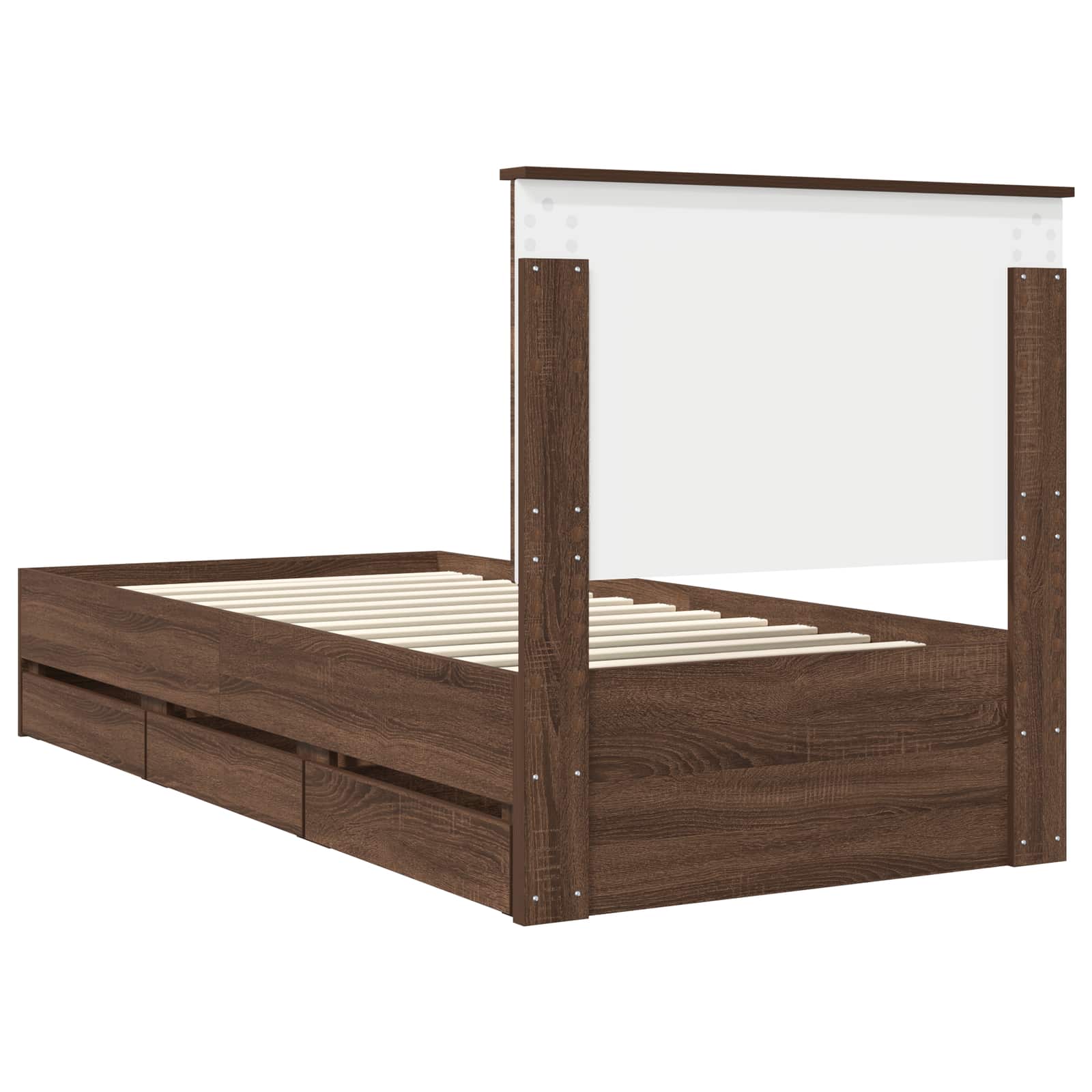 Cadre de lit avec tiroir Chêne brun 90 x 190 cm Bois Ingénierie - XIOS