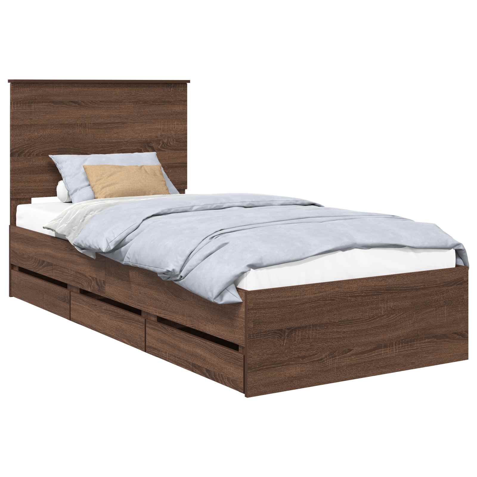 Cadre de lit avec tiroir Chêne brun 90 x 200 cm Bois Ingénierie - XIOS