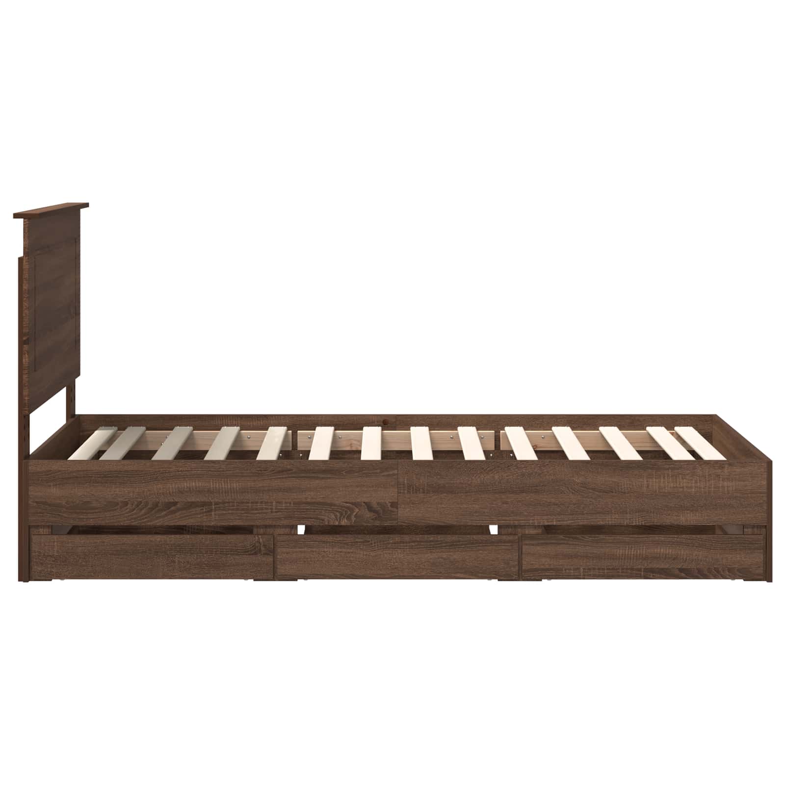 Cadre de lit avec tiroir Chêne brun 90 x 200 cm Bois Ingénierie - XIOS