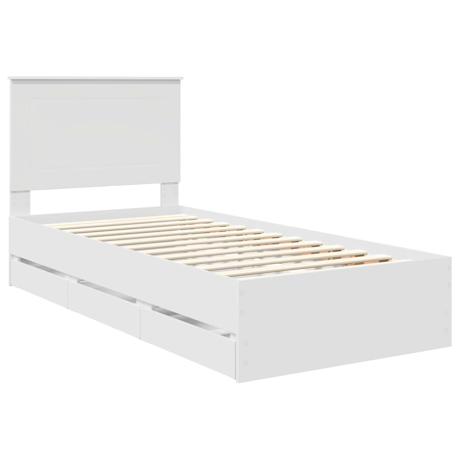 Cadre de lit avec tiroir Blanc 75 x 190 cm Bois Ingénierie - XIOS