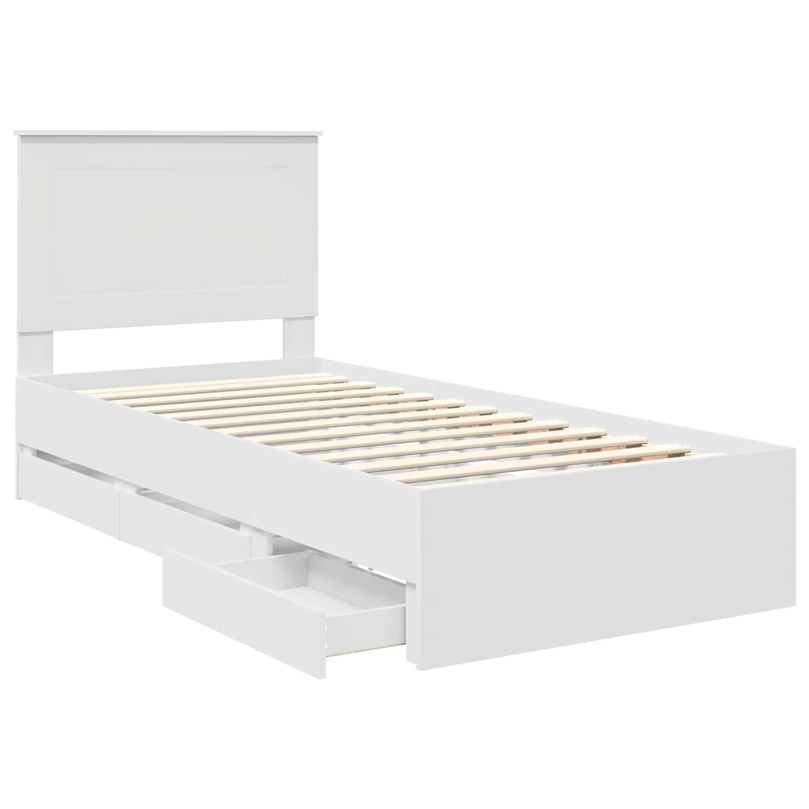 Cadre de lit avec tiroir Blanc 75 x 190 cm Bois Ingénierie - XIOS