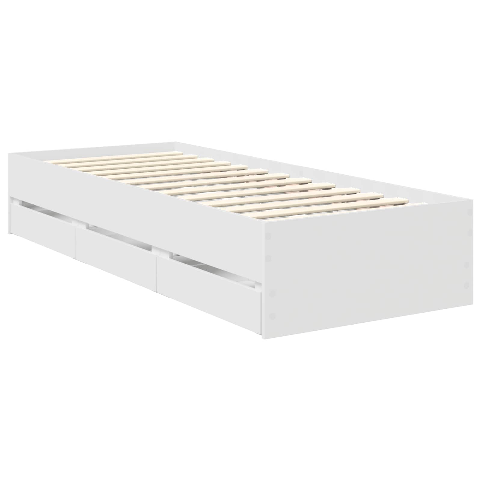 Cadre de lit avec tiroir Blanc 75 x 190 cm Bois Ingénierie - XIOS