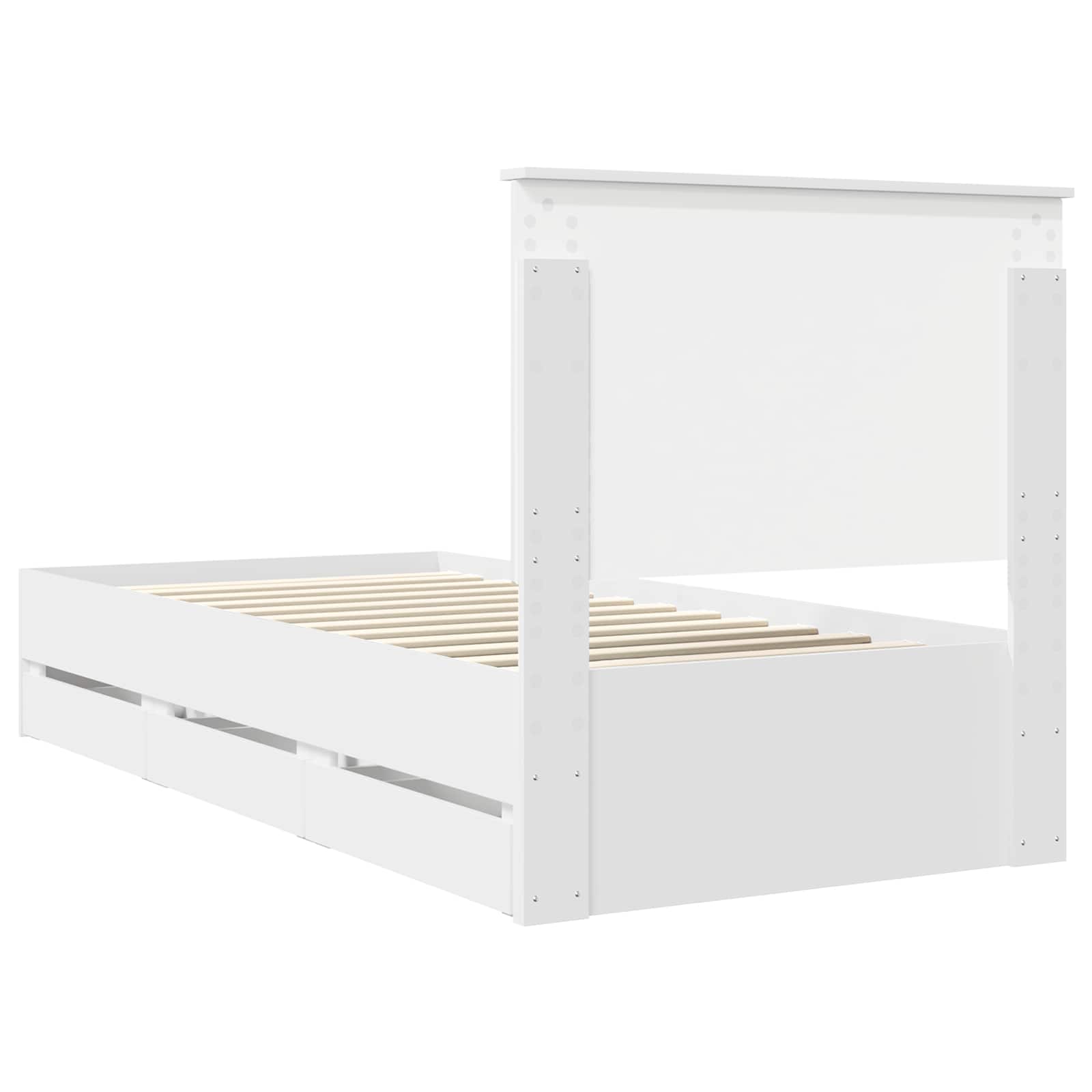 Cadre de lit avec tiroir Blanc 75 x 190 cm Bois Ingénierie - XIOS