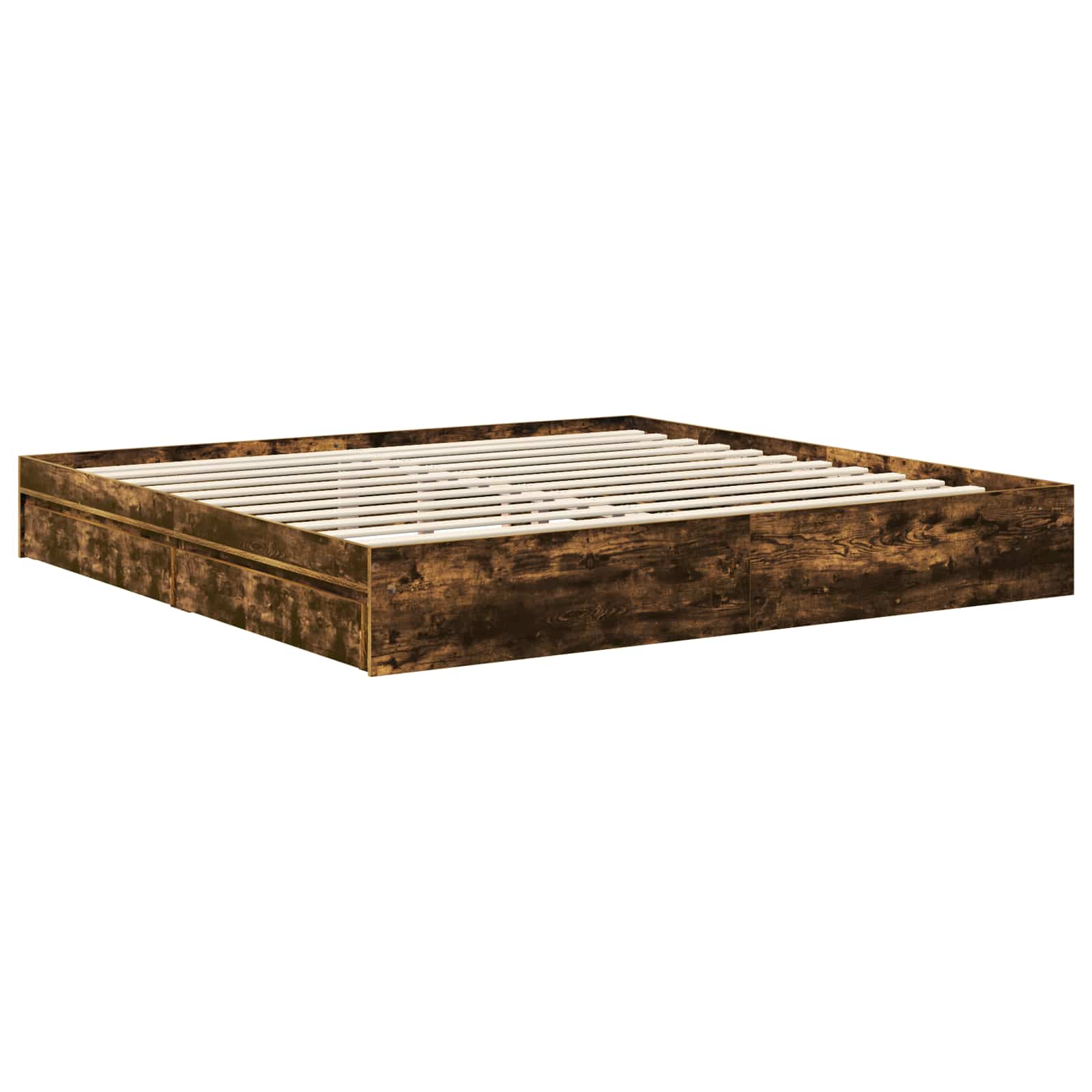 Lit de Rangement Chêne fumé 200 x 200 cm Bois d'ingénierie - XIOS