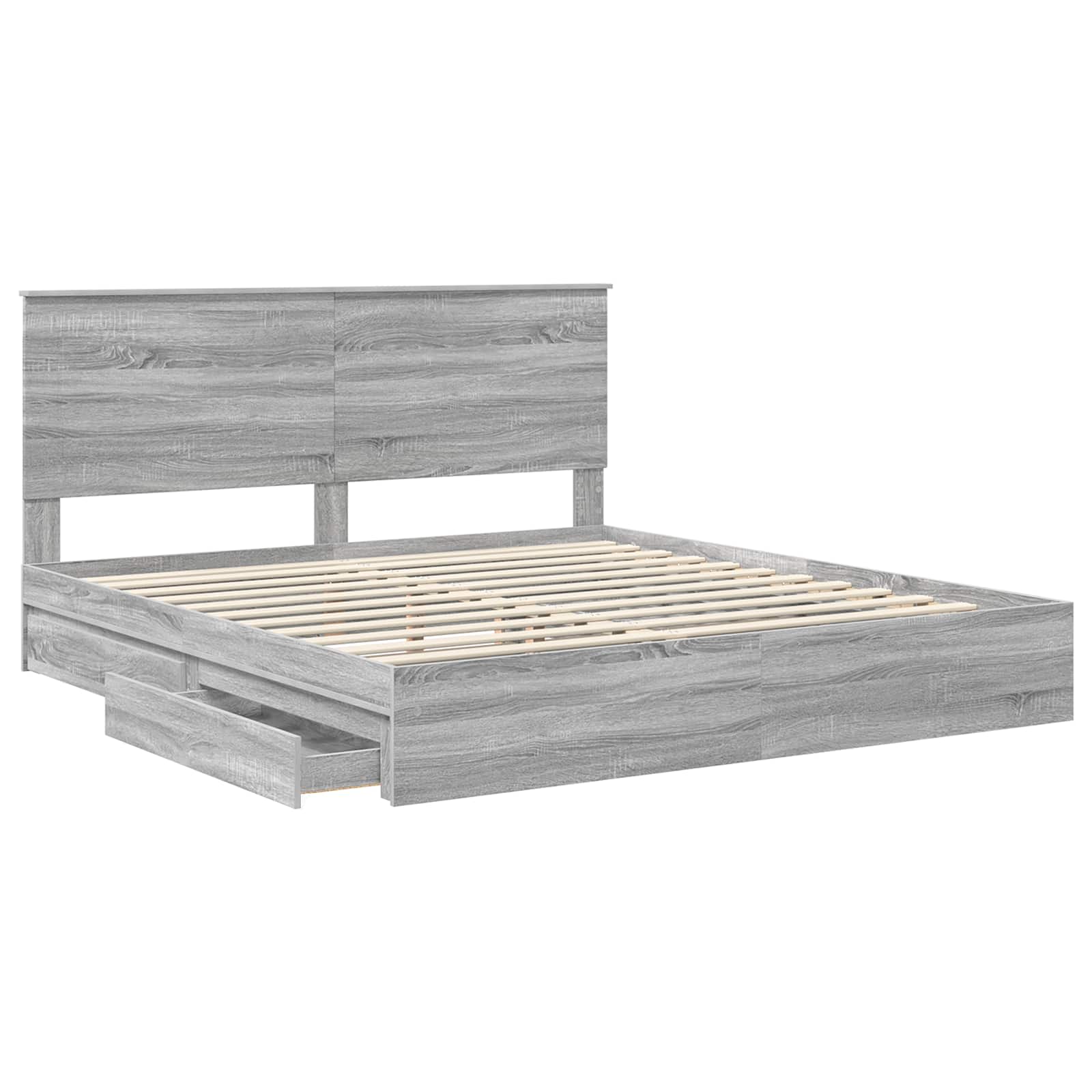 Lit de Rangement Gris Sonoma 200 x 200 cm Bois d'ingénierie - XIOS