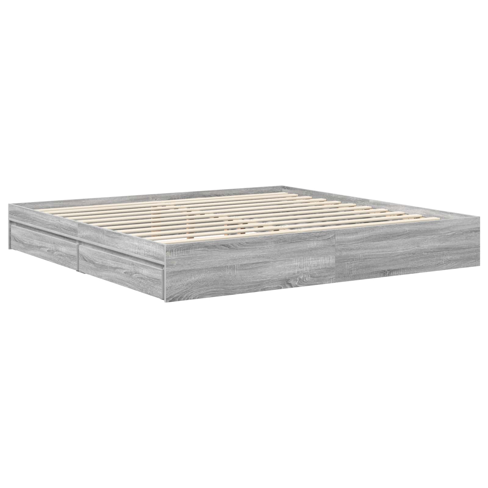 Lit de Rangement Gris Sonoma 200 x 200 cm Bois d'ingénierie - XIOS