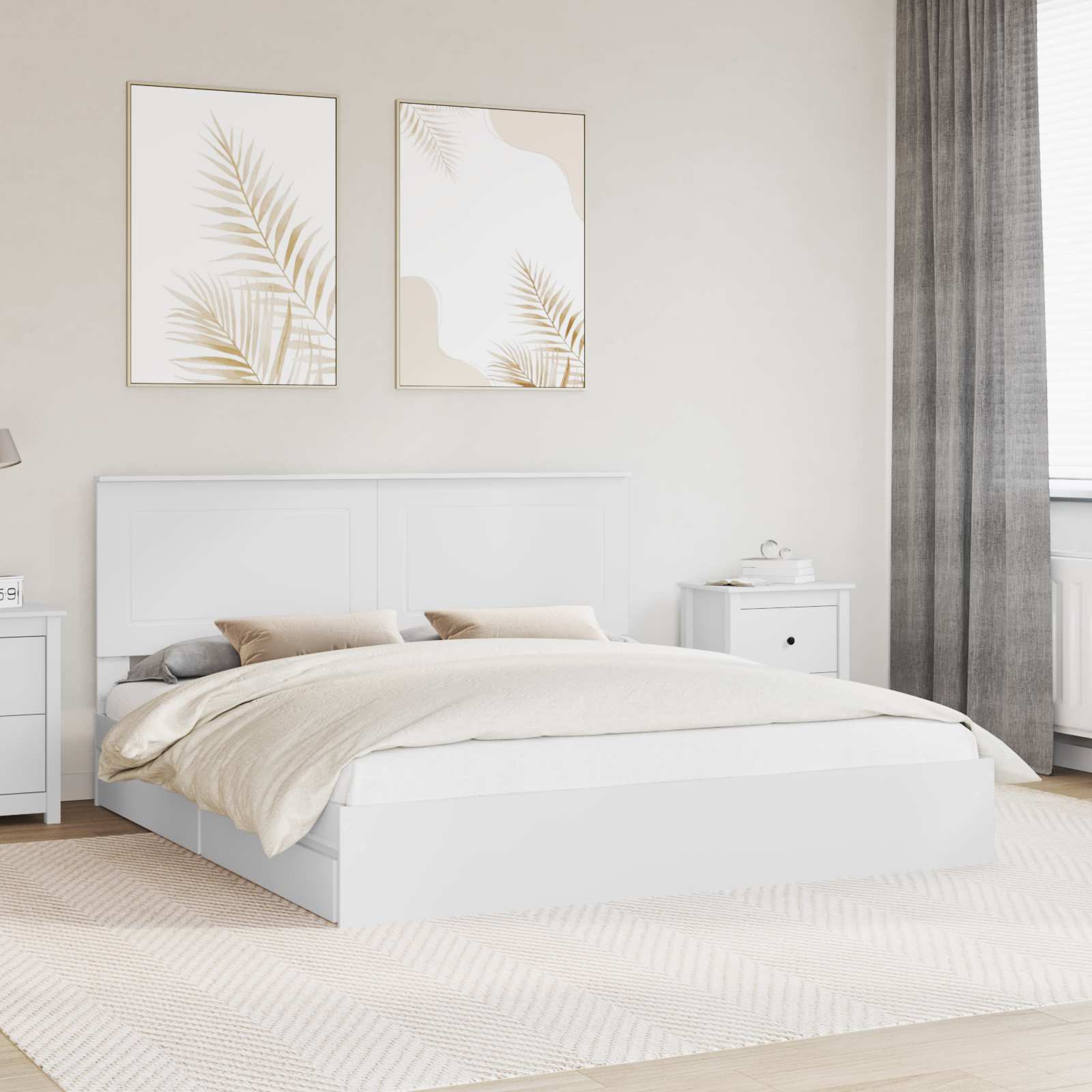 Lit de Rangement Blanc 180 x 200 cm Bois d'ingénierie - XIOS