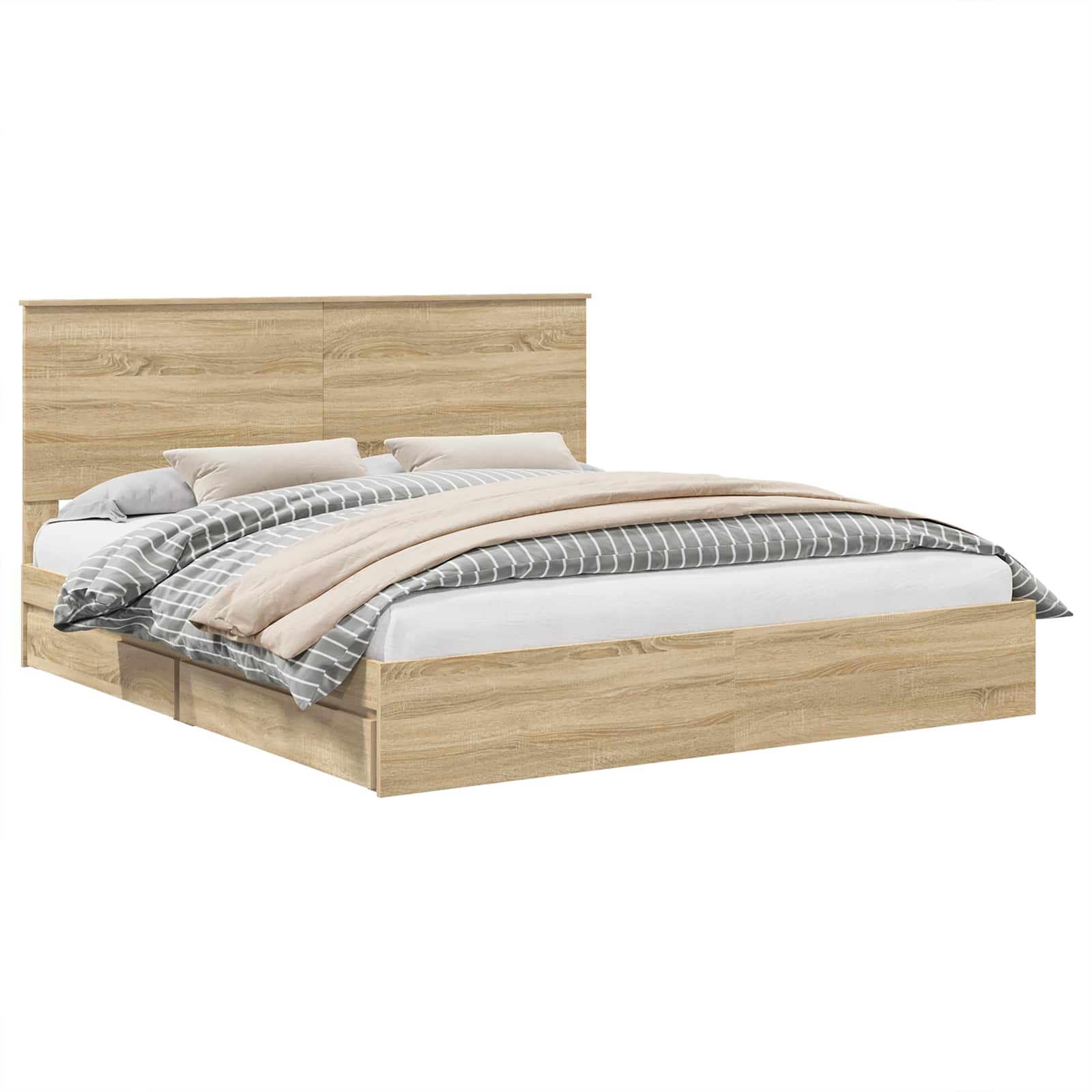 Lit de Rangement Chêne Sonoma 180 x 200 cm Bois d'ingénierie - XIOS