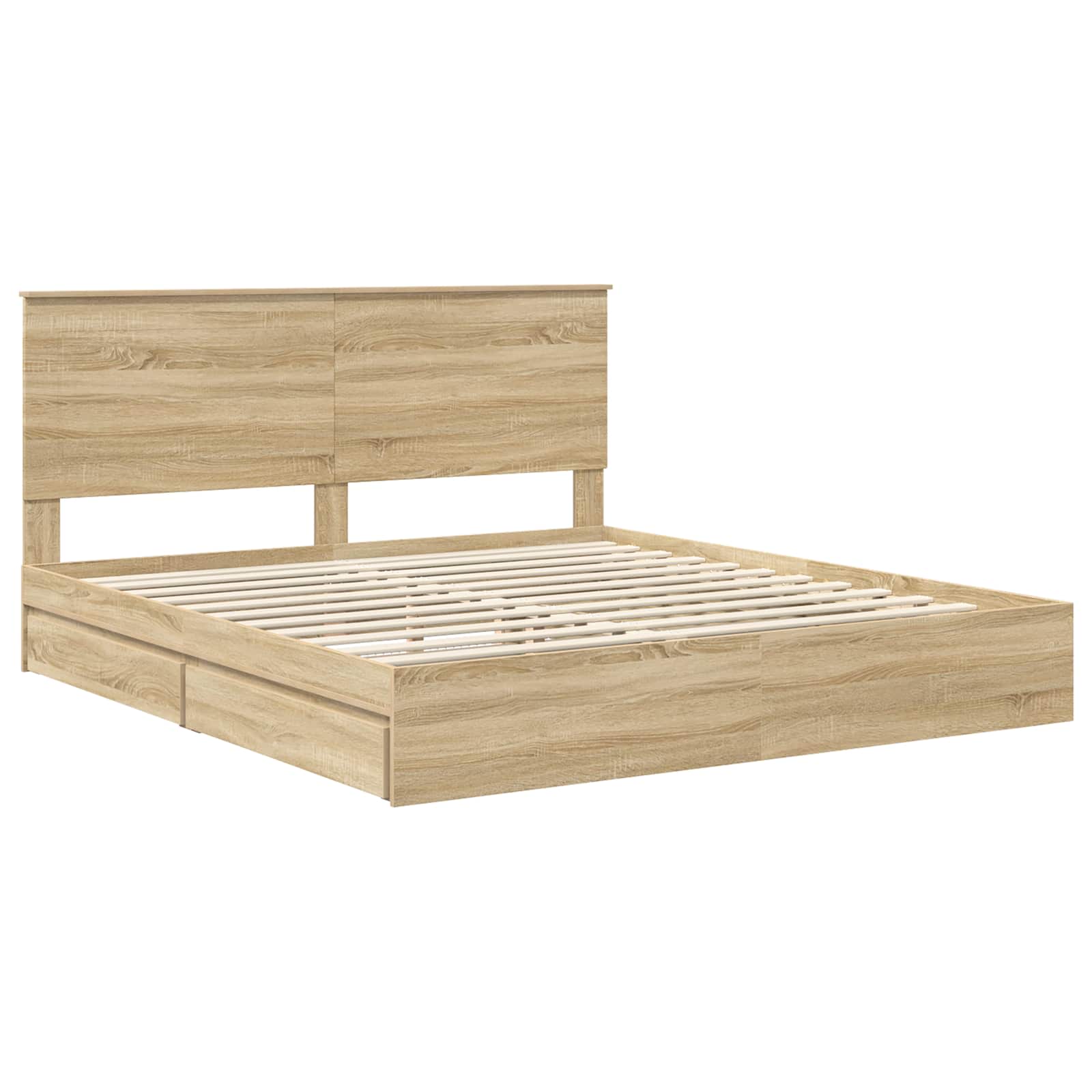 Lit de Rangement Chêne Sonoma 180 x 200 cm Bois d'ingénierie - XIOS