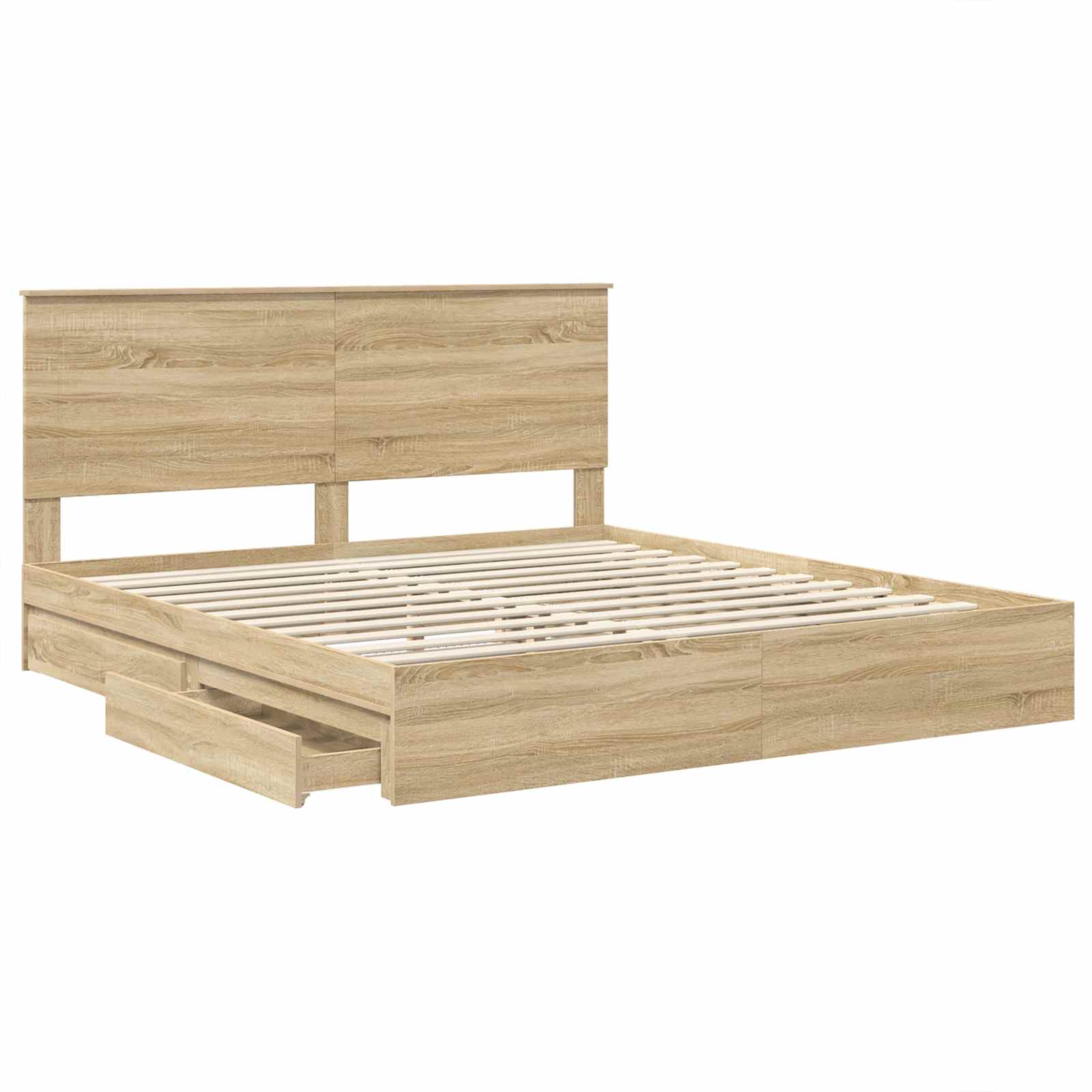 Lit de Rangement Chêne Sonoma 180 x 200 cm Bois d'ingénierie - XIOS
