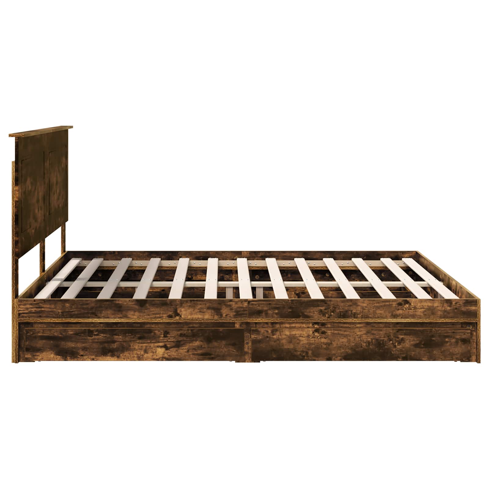 Lit de Rangement Chêne fumé 180 x 200 cm Bois d'ingénierie - XIOS