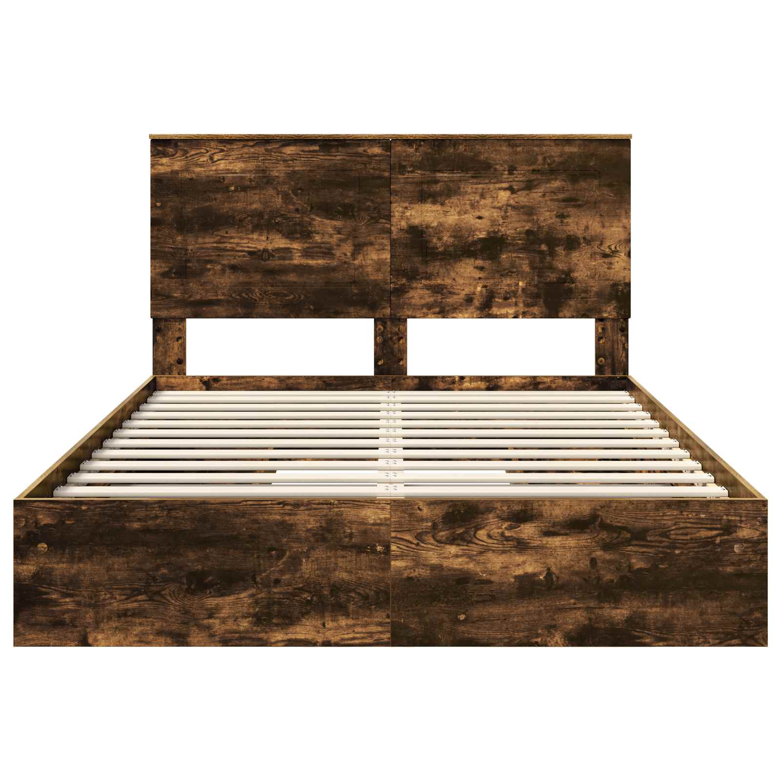 Lit de Rangement Chêne fumé 160 x 200 cm Bois d'ingénierie - XIOS