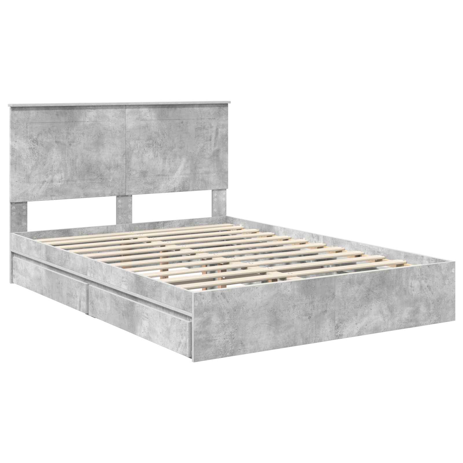 Cadre de lit Gris béton 150 x 200 cm Bois d'ingénierie - XIOS