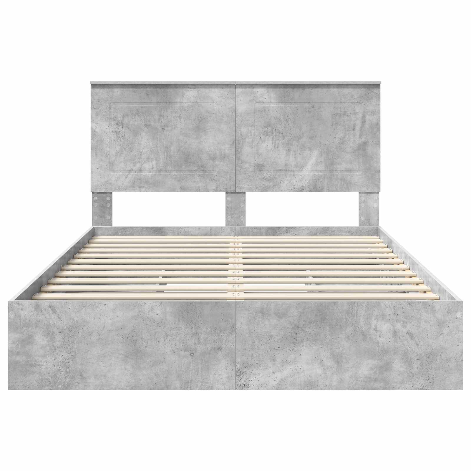 Cadre de lit Gris béton 150 x 200 cm Bois d'ingénierie - XIOS